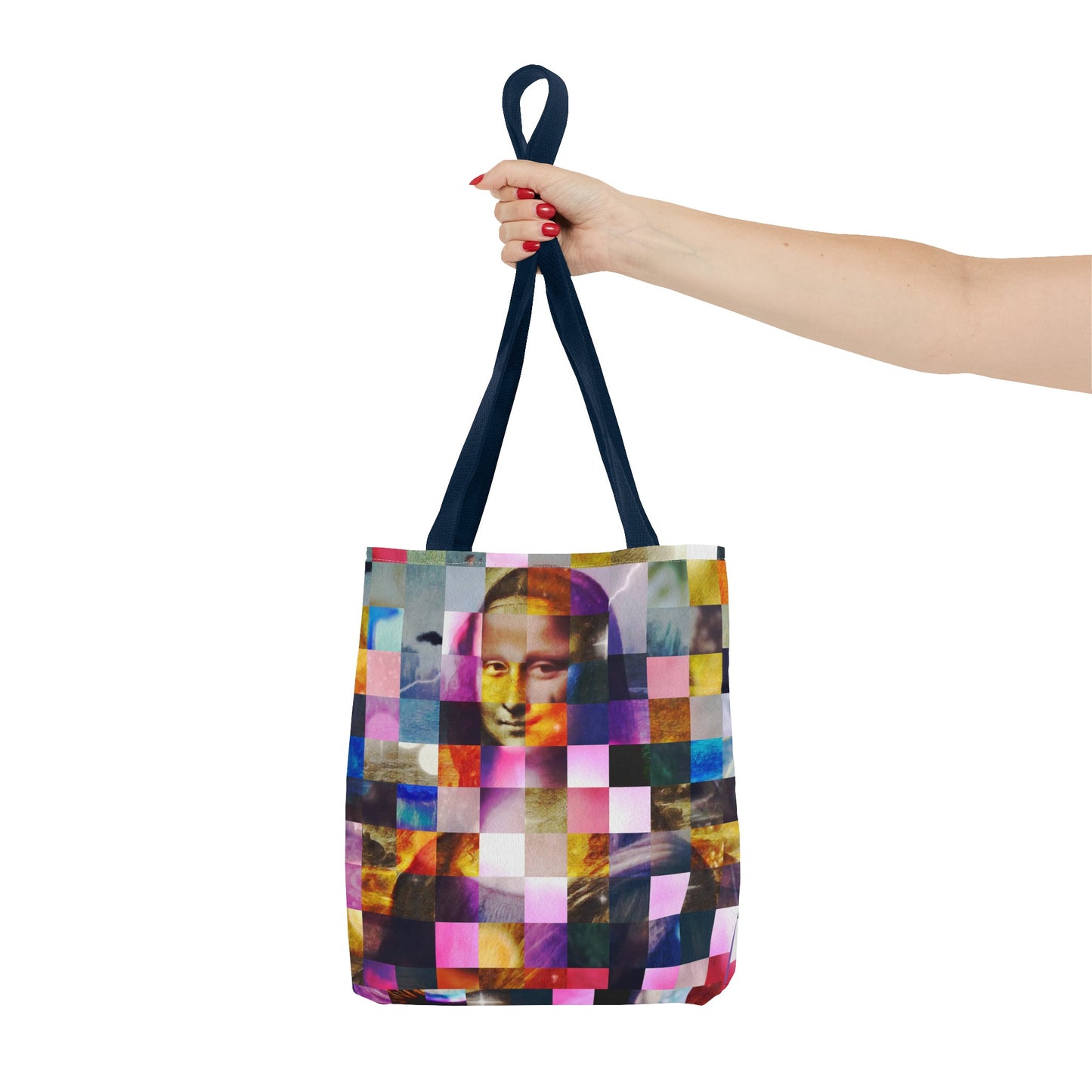 Mona Lisa (In Lights) Tote Bags - Vibrant Designer Fashion with Iconic Artistry