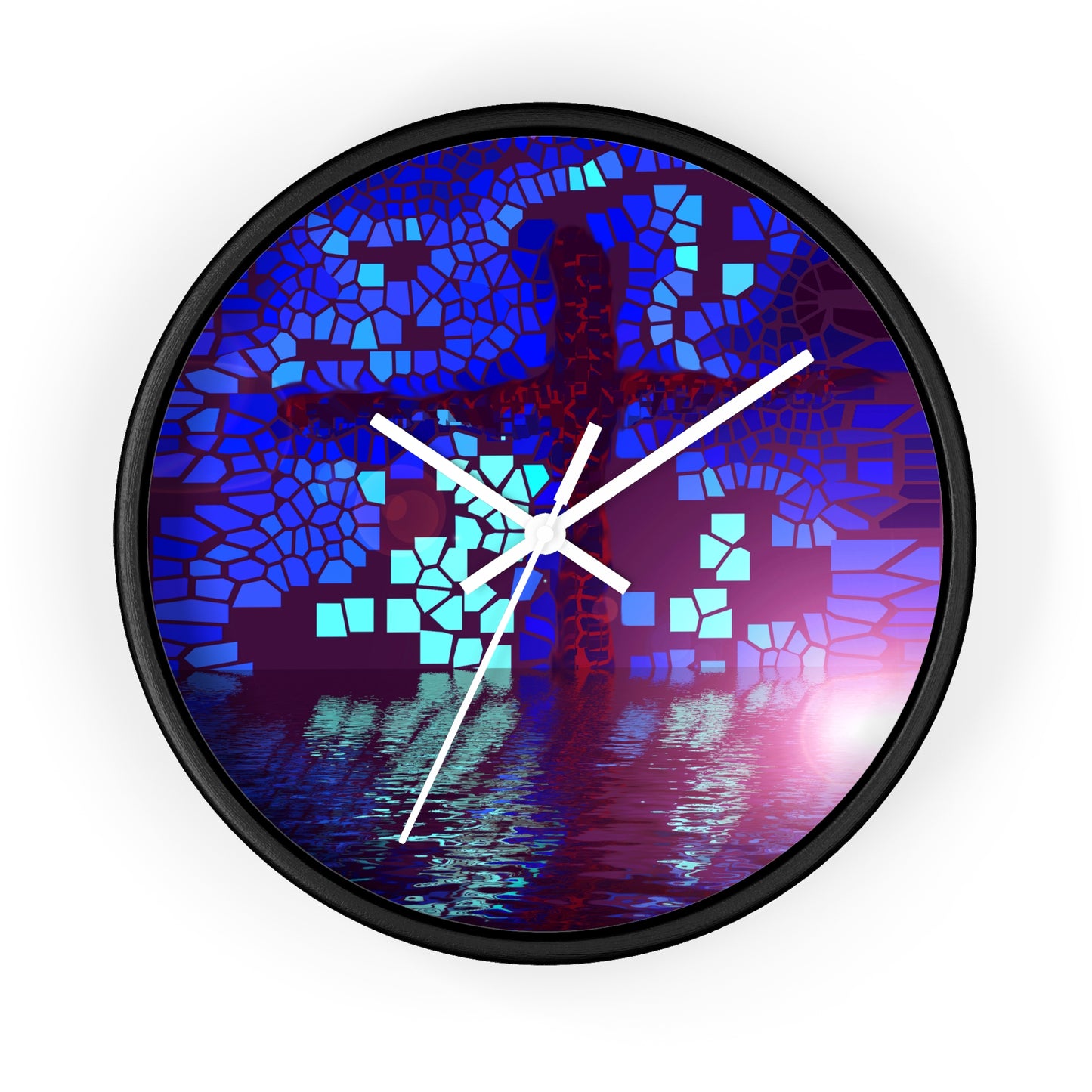 “Self Reflection - Inspirational Cross Art Wall Clock by Rossouw"