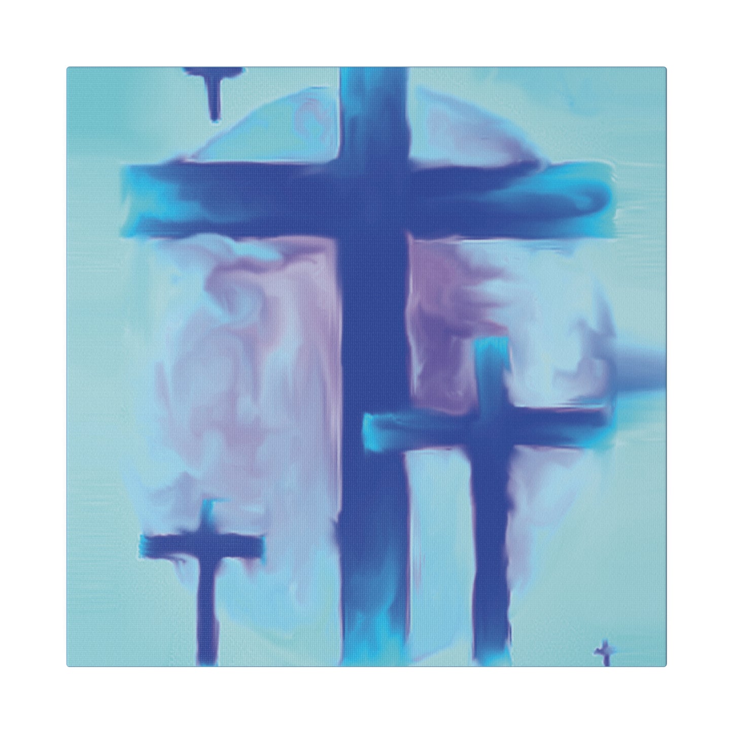 "Powerful Cross Painting - Inspirational Art by Rossouw on Matte Canvas"