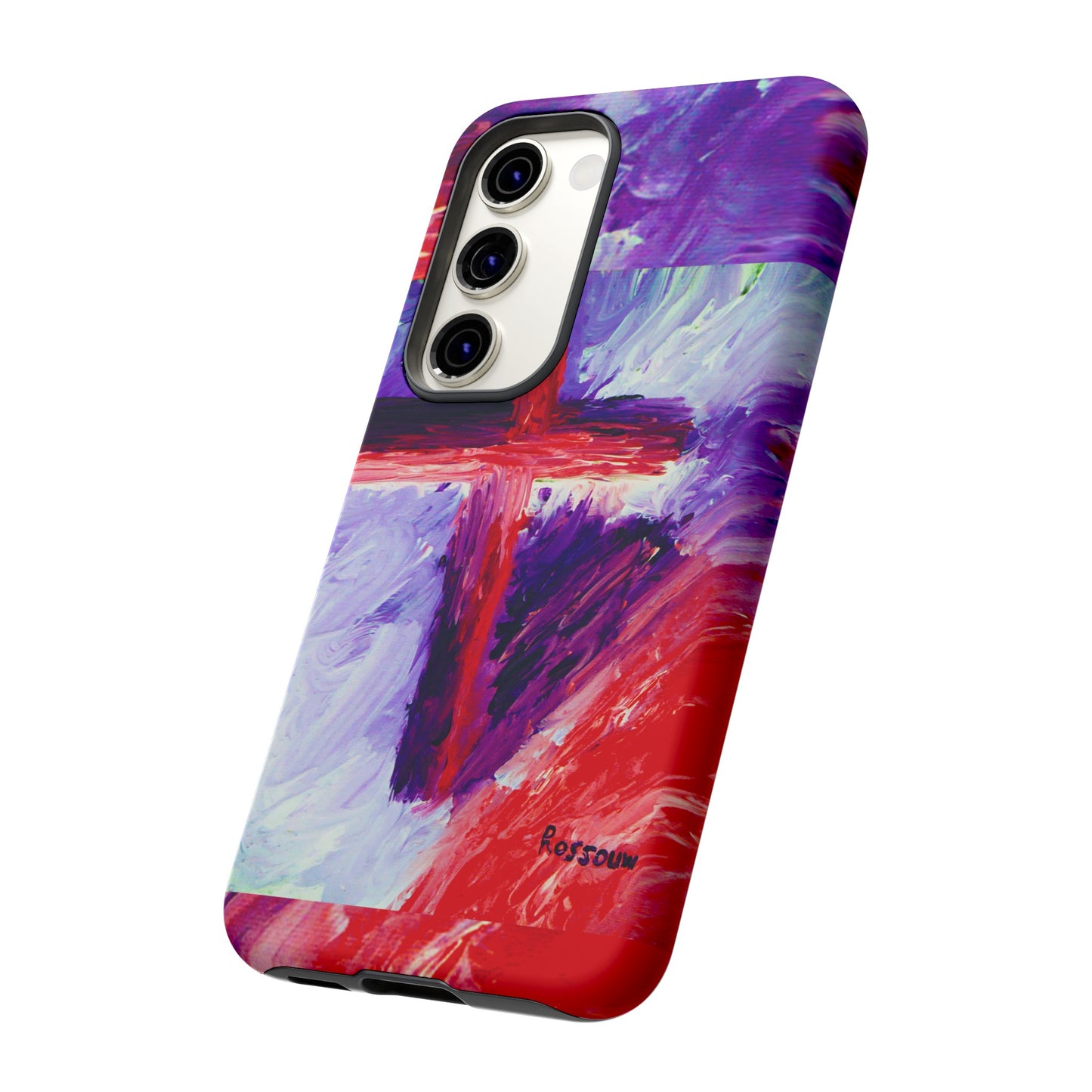 "Candy Skies - Divine Cross Protective Phone Case – Dual Layer Protection"