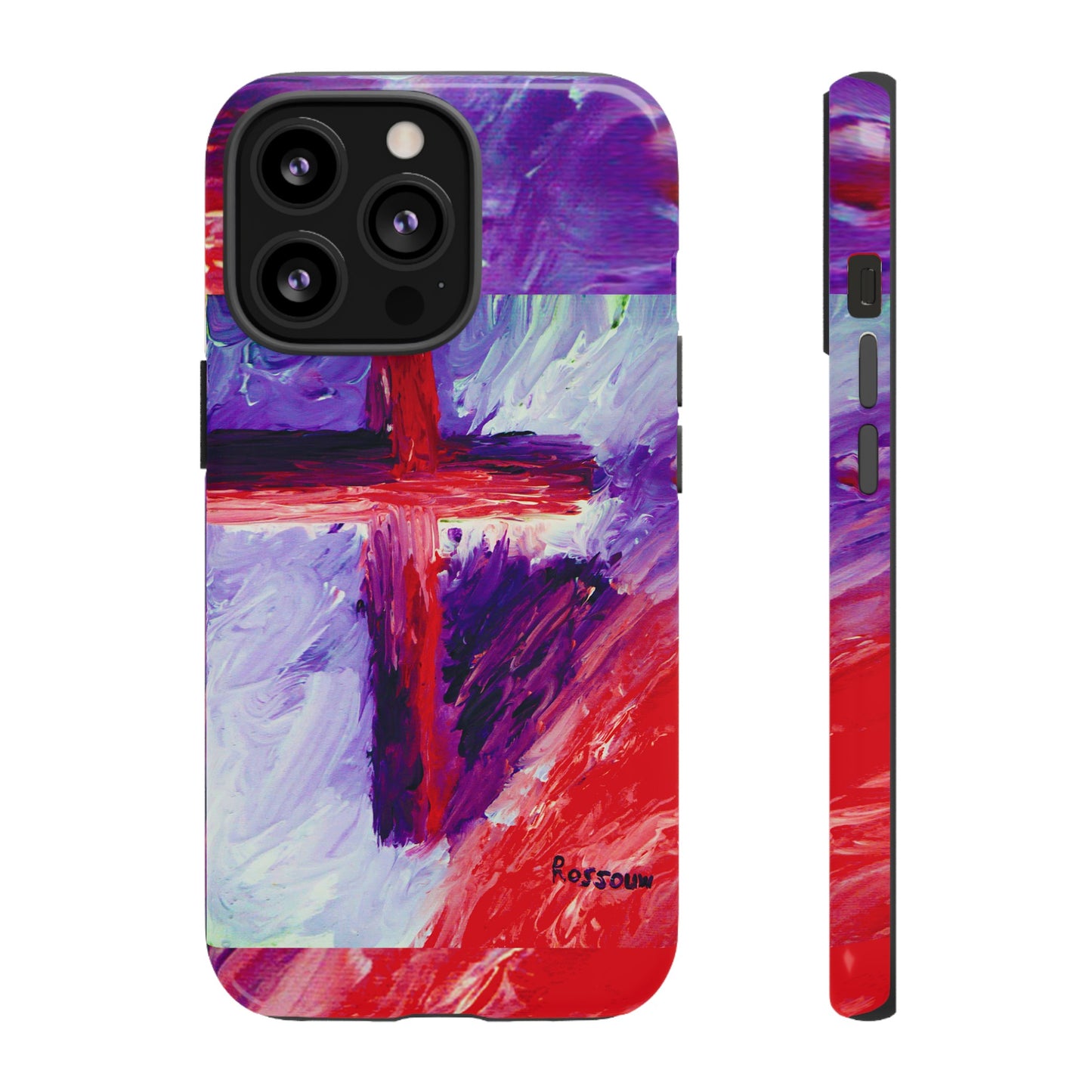 "Candy Skies - Divine Cross Protective Phone Case – Dual Layer Protection"