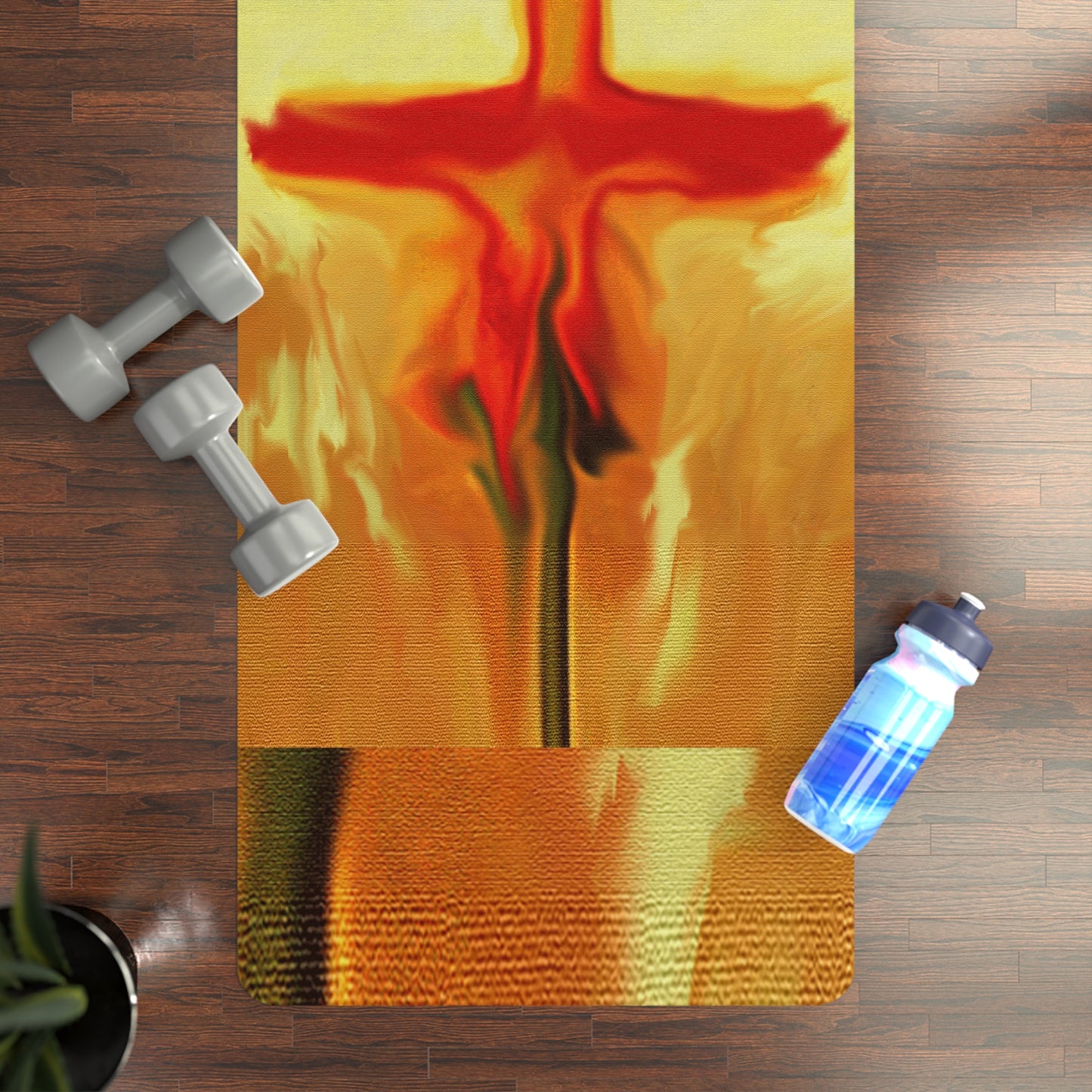 "Rose Petals - Inspirational Rubber Yoga Mat"