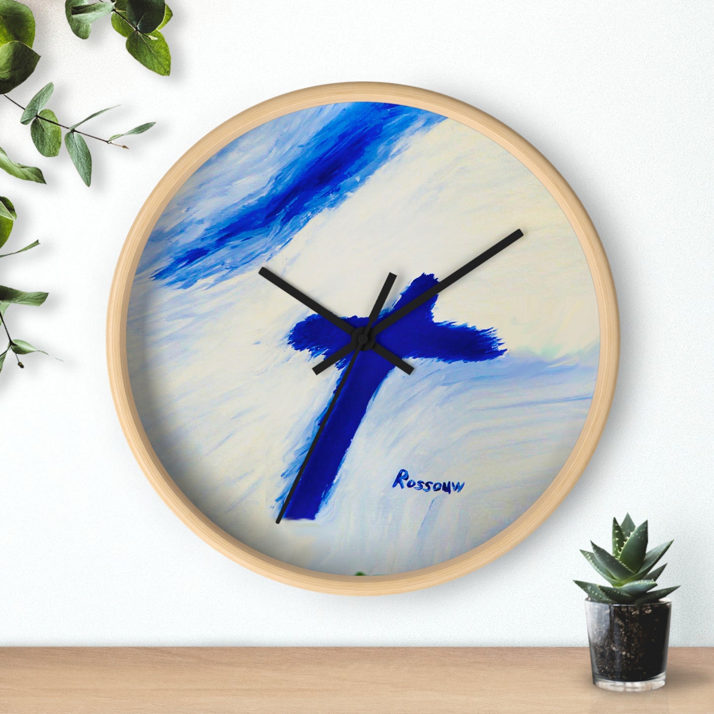 “Songbird - Inspirational Cross Art Wall Clock by Rossouw"