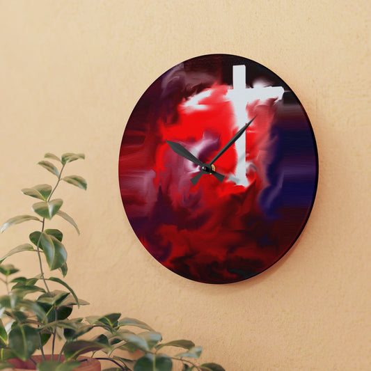 “Above The Light - Inspirational Cross Art Wall Clock – Round and Square Shape"