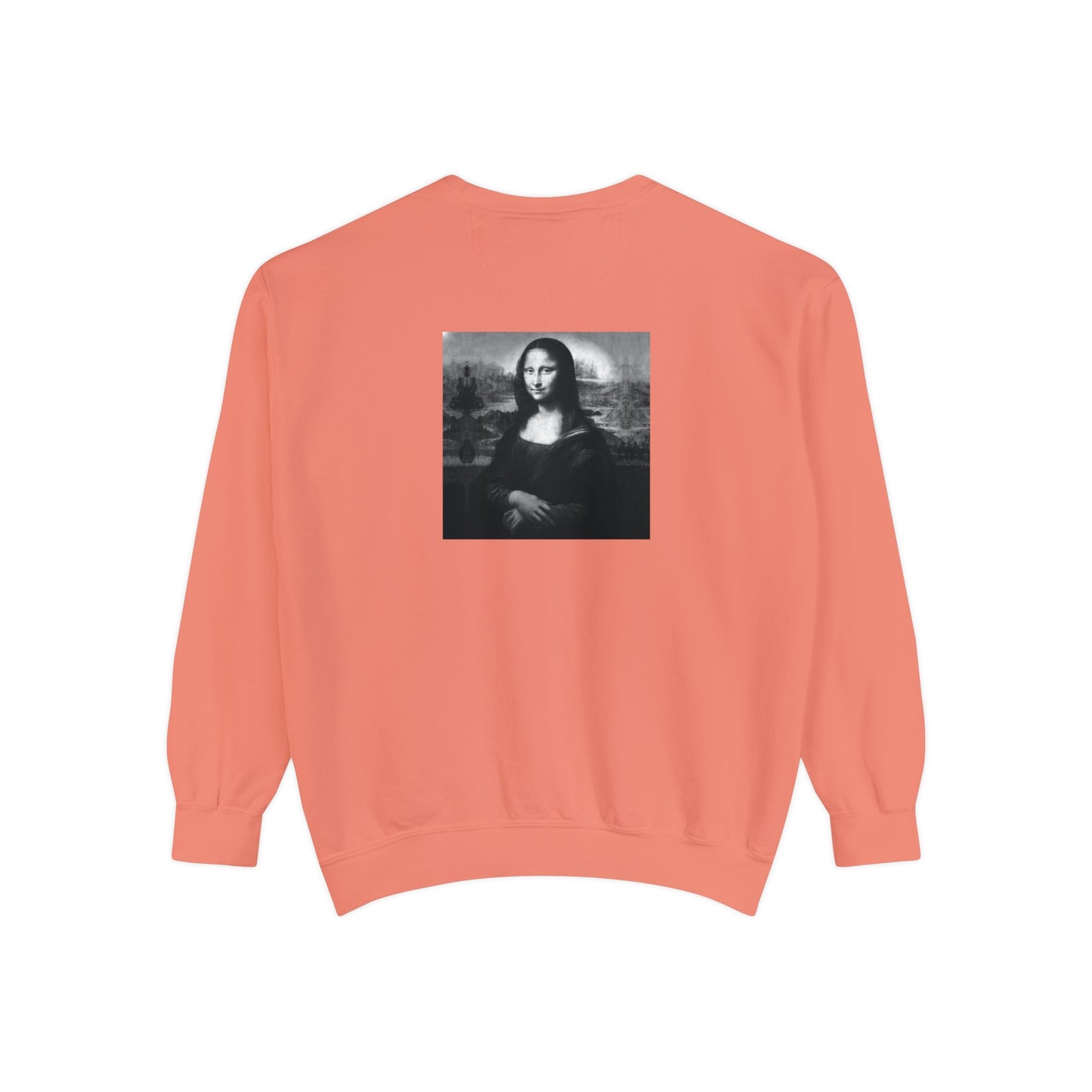 Mona Lisa (B&W): Luxurious Unisex Garment-Dyed Sweatshirt