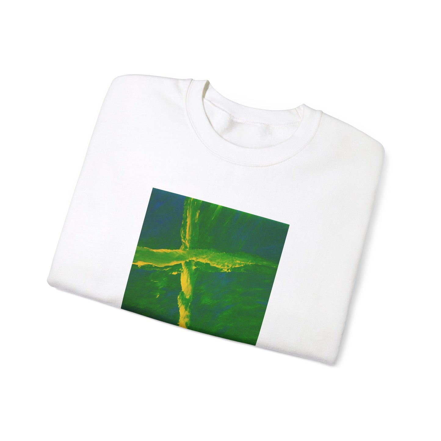 "Flight Of The Heart - Enlightened Spirit Crewneck Sweatshirt – Spiritual Cross Art Painting”