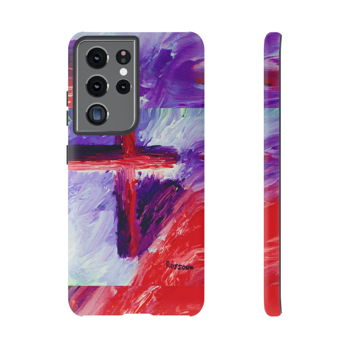 "Candy Skies - Divine Cross Protective Phone Case – Dual Layer Protection"