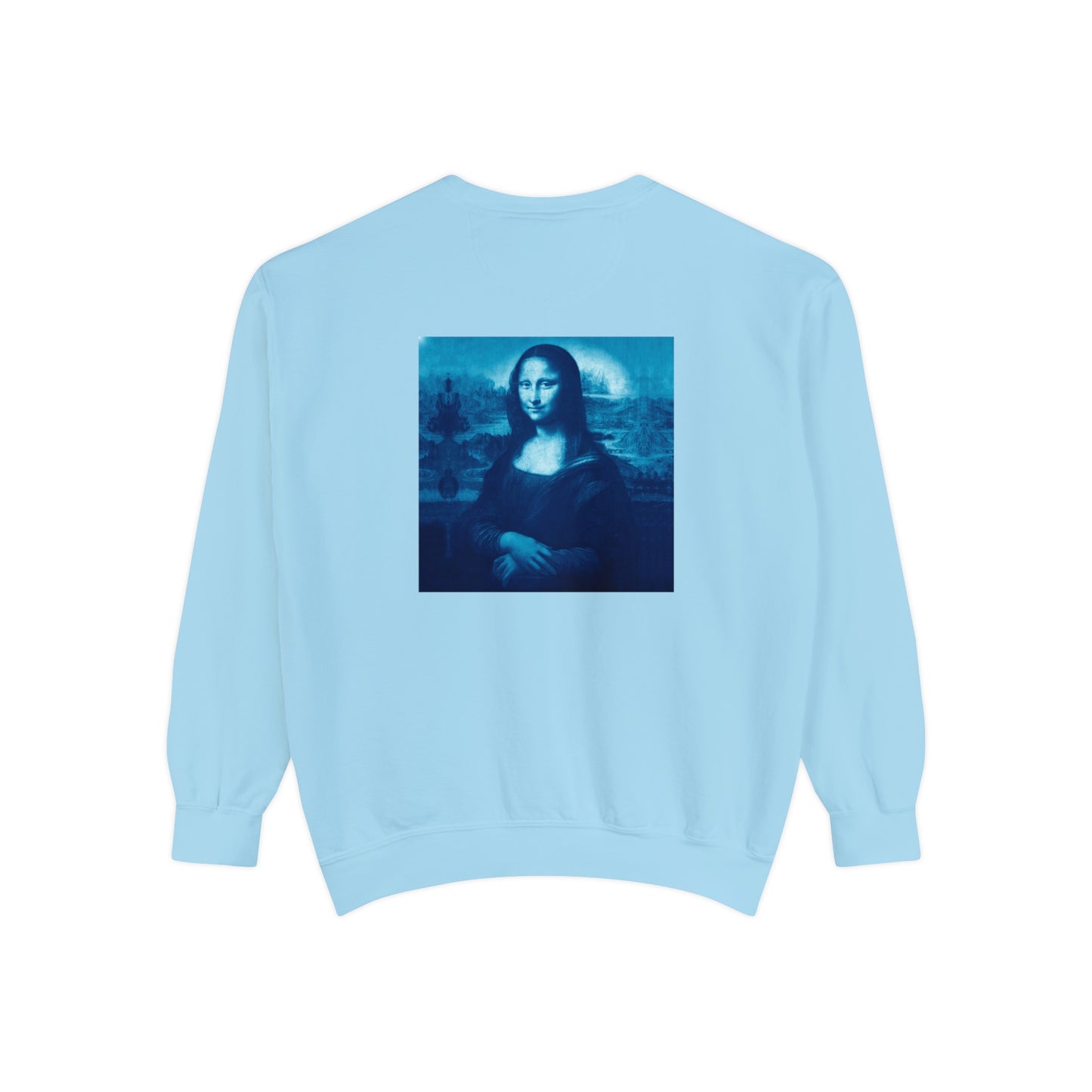 Mona Lisa (blue): Luxurious Unisex Garment-Dyed Sweatshirt