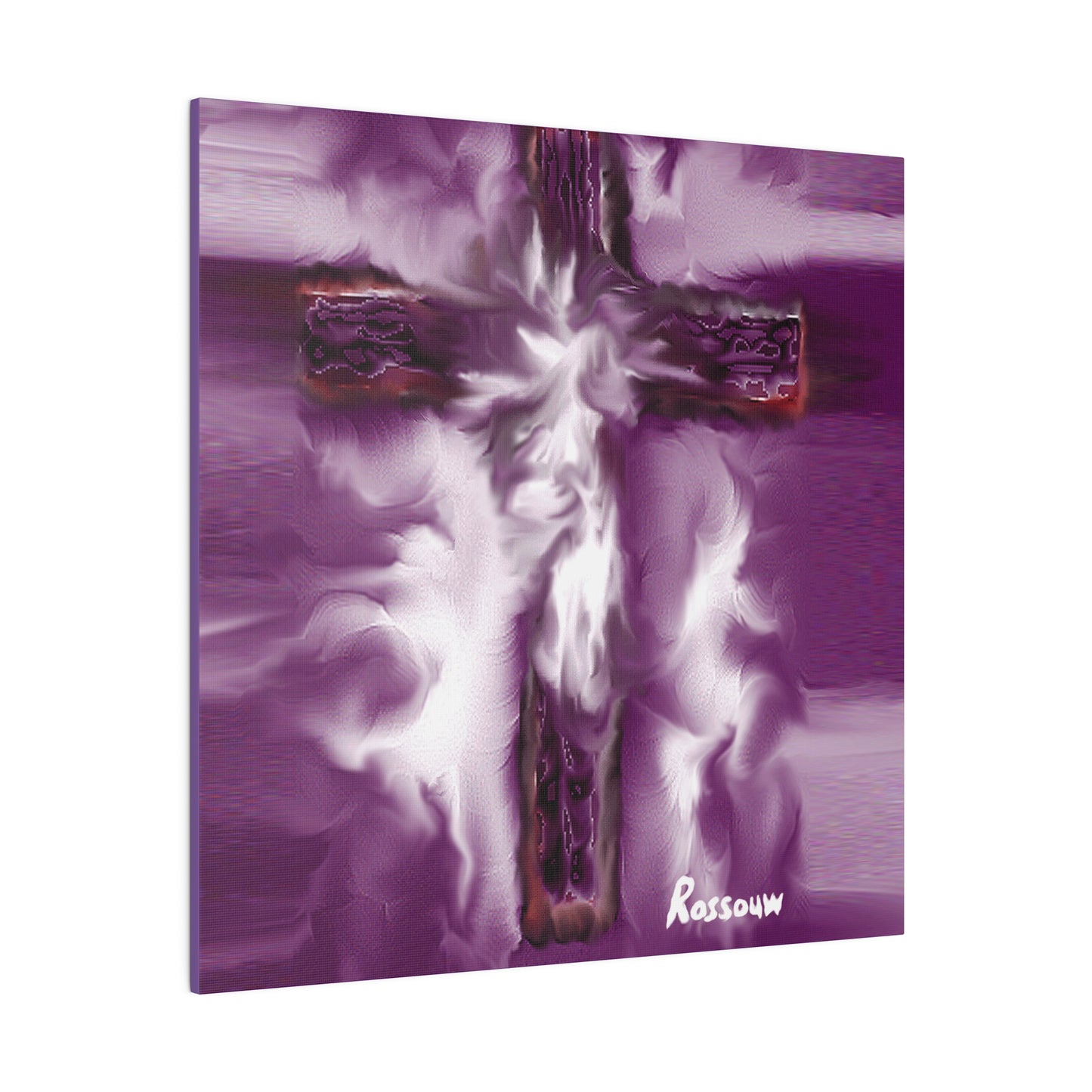 "Powerful Cross Painting - Inspirational Art by Rossouw on Matte Canvas"