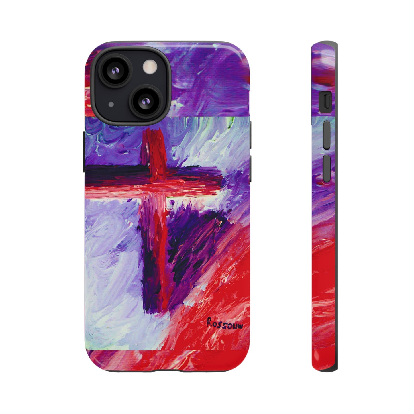 "Candy Skies - Divine Cross Protective Phone Case – Dual Layer Protection"