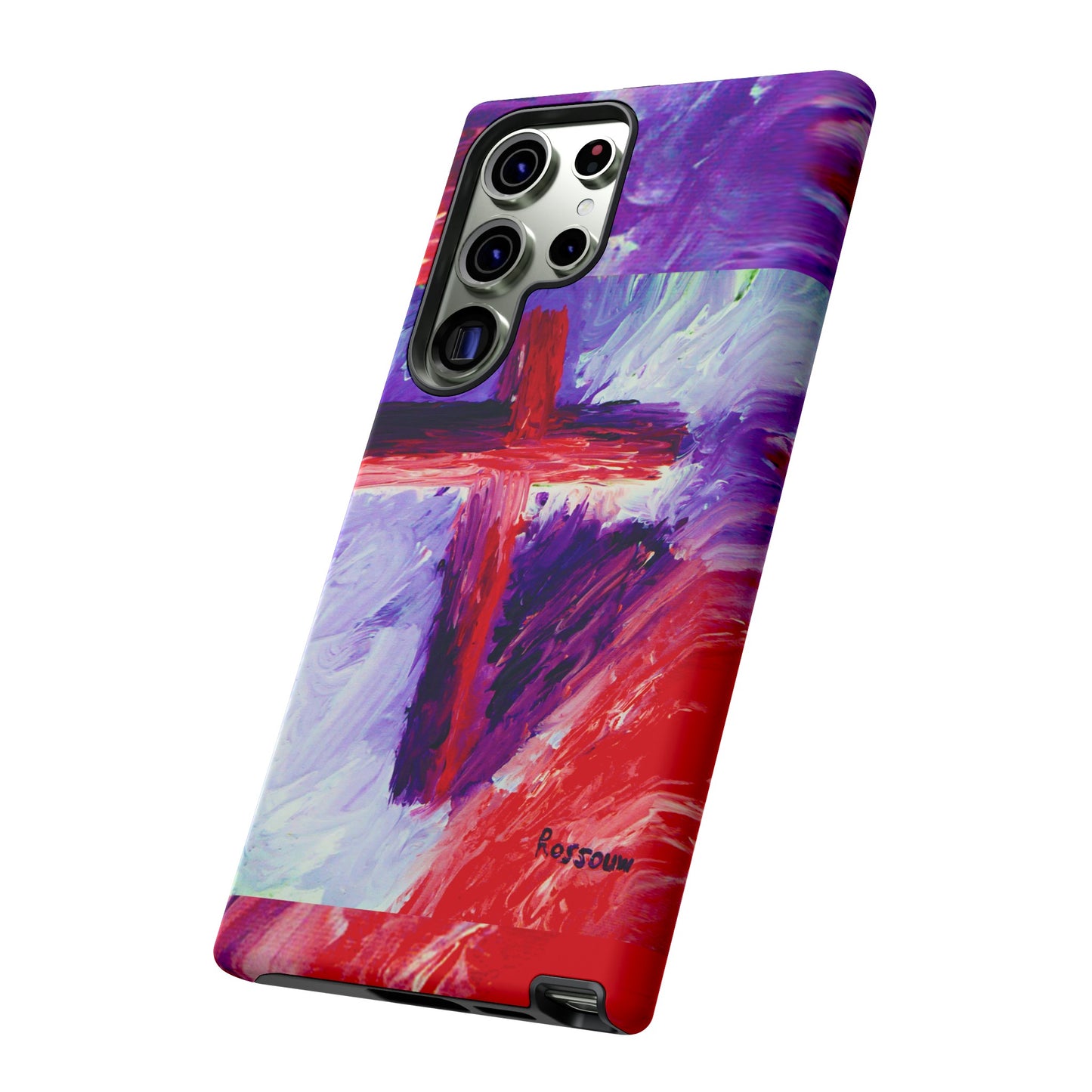 "Candy Skies - Divine Cross Protective Phone Case – Dual Layer Protection"