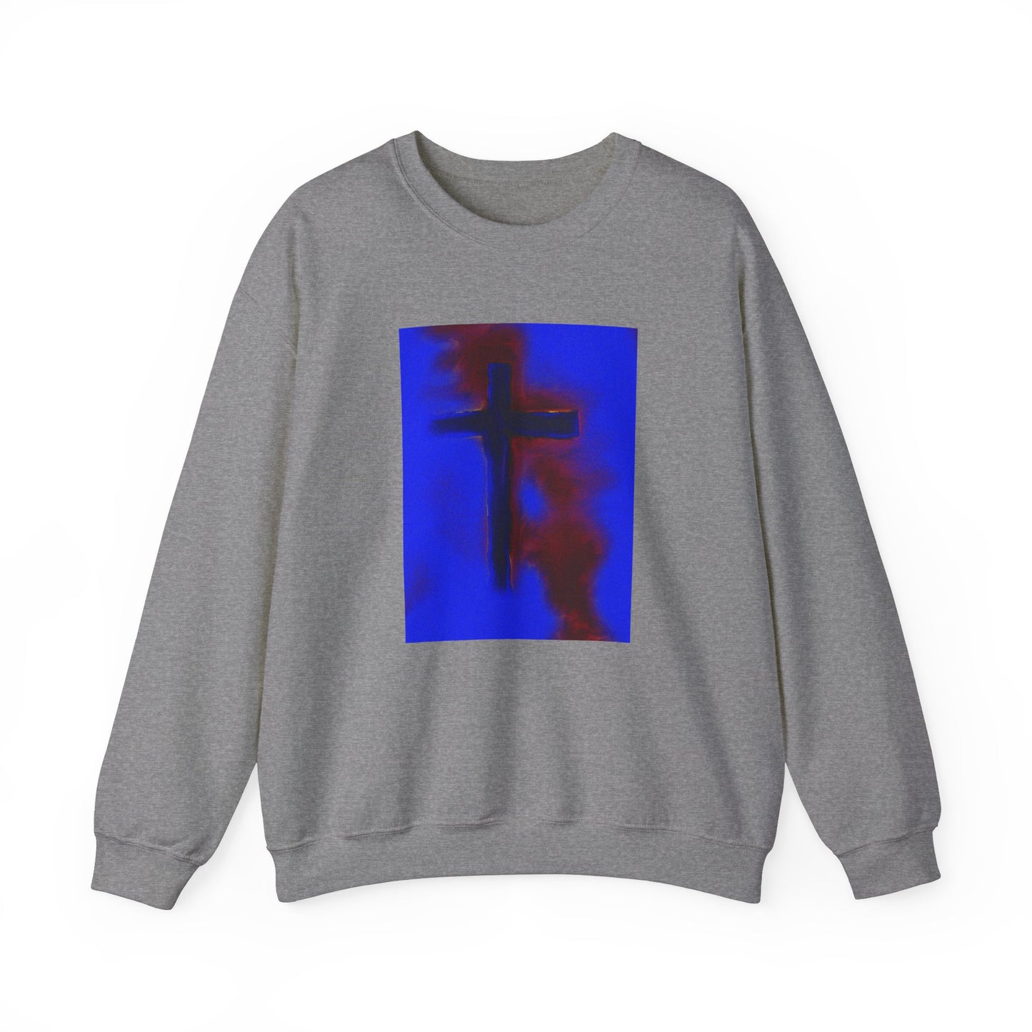 "Rise Up - Enlightened Spirit Crewneck Sweatshirt – Spiritual Cross Painting”