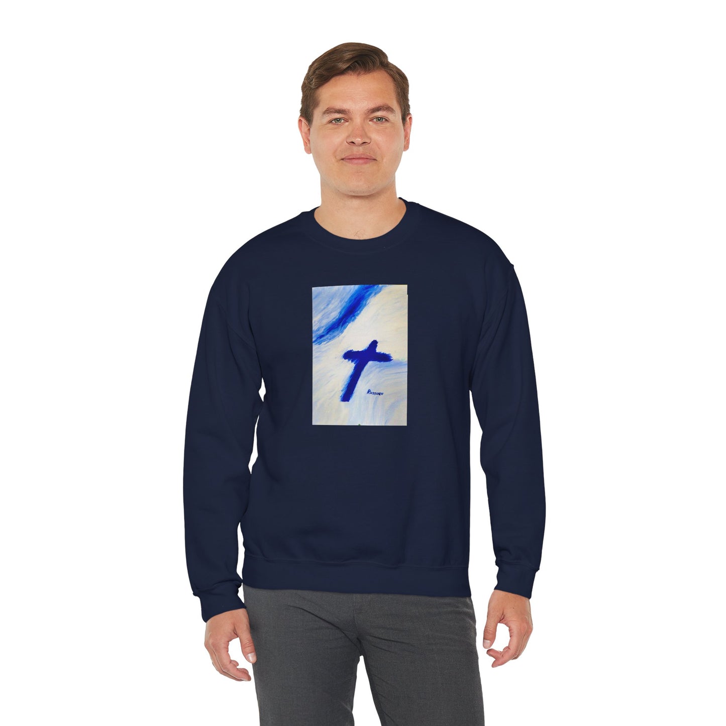 "Songbird - Enlightened Spirit Crewneck Sweatshirt – Cross Painting”