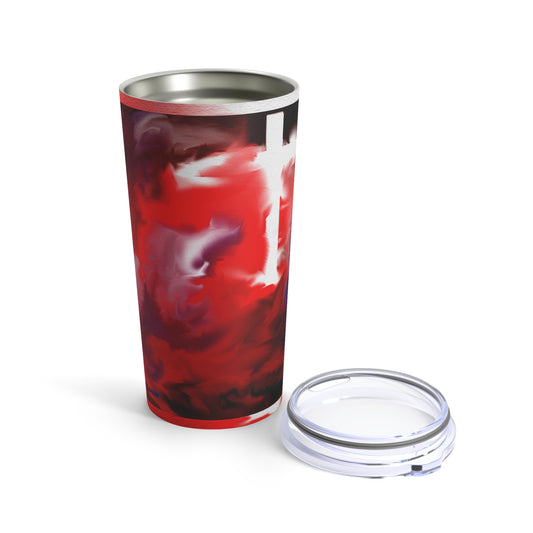 "Above the Light - Sacred Cross Art Tumbler by Rossouw – 20oz Stainless Steel Spiritual Drinkware"