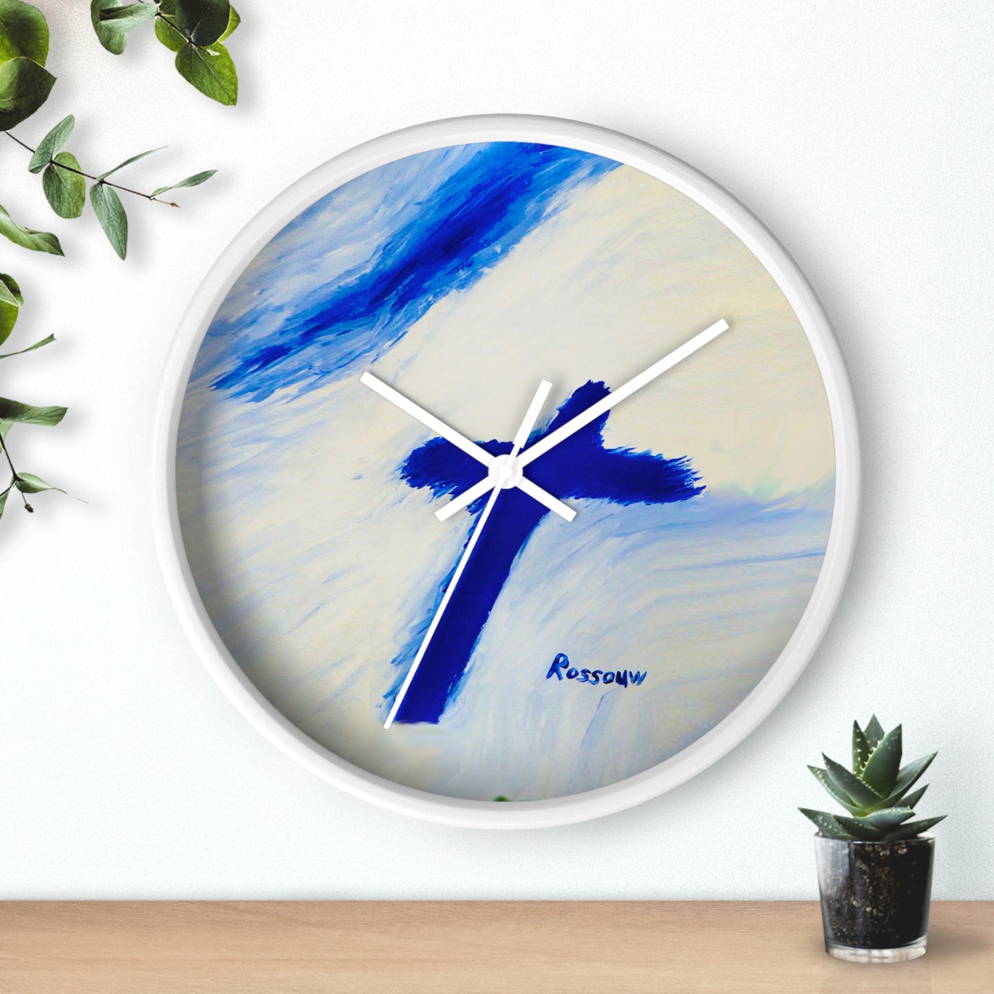 “Songbird - Inspirational Cross Art Wall Clock by Rossouw"