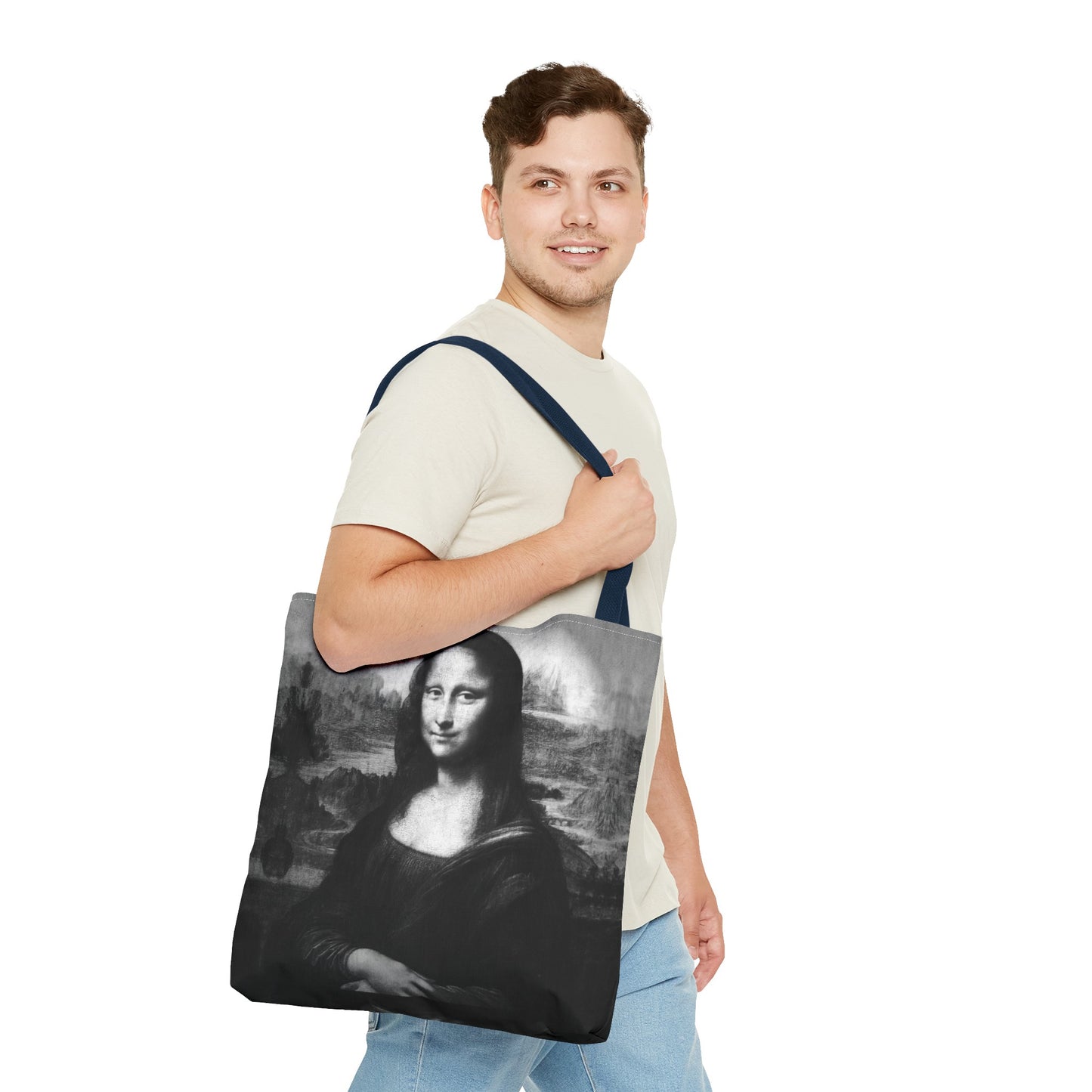 Mona Lisa (B&W) Tote Bags - Designer Fashion Accessory