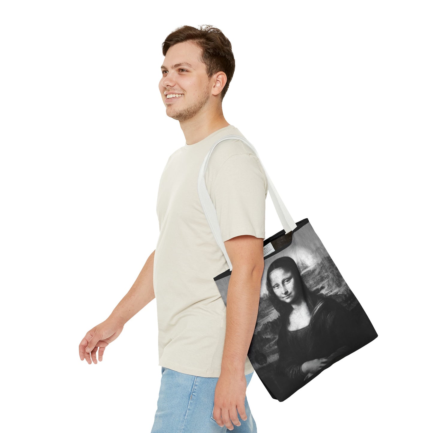 Mona Lisa (B&W) Tote Bags - Designer Fashion Accessory