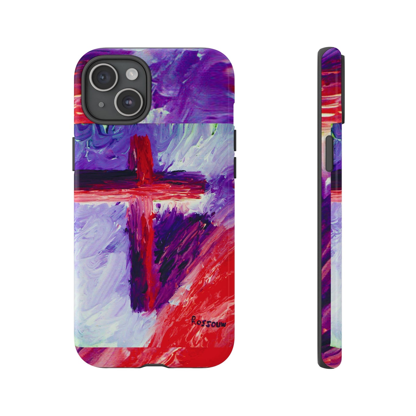 "Candy Skies - Divine Cross Protective Phone Case – Dual Layer Protection"