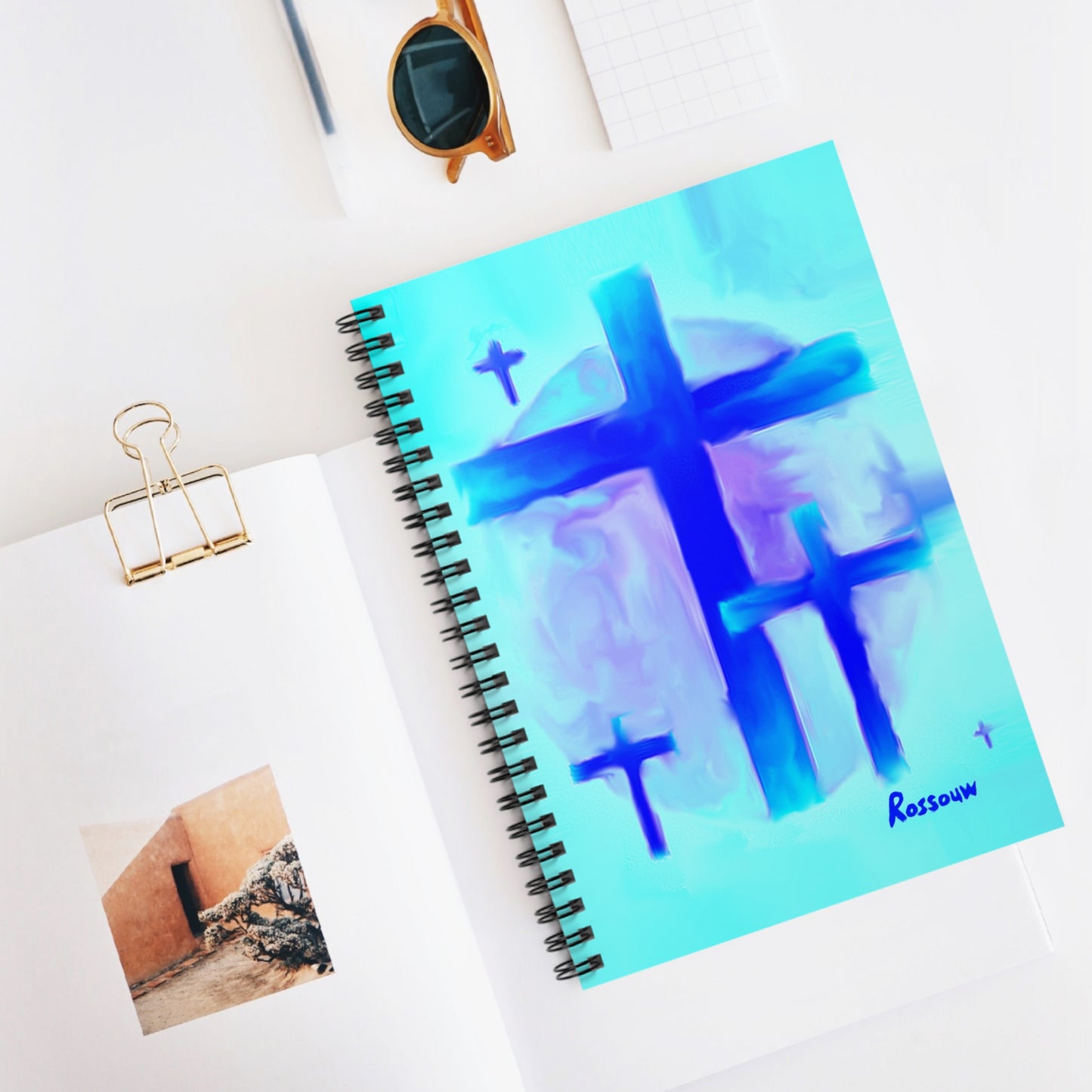 "Dream Visions - Inspirational Cross Art Spiral Notebook – Perfect for Reflection & Journaling"