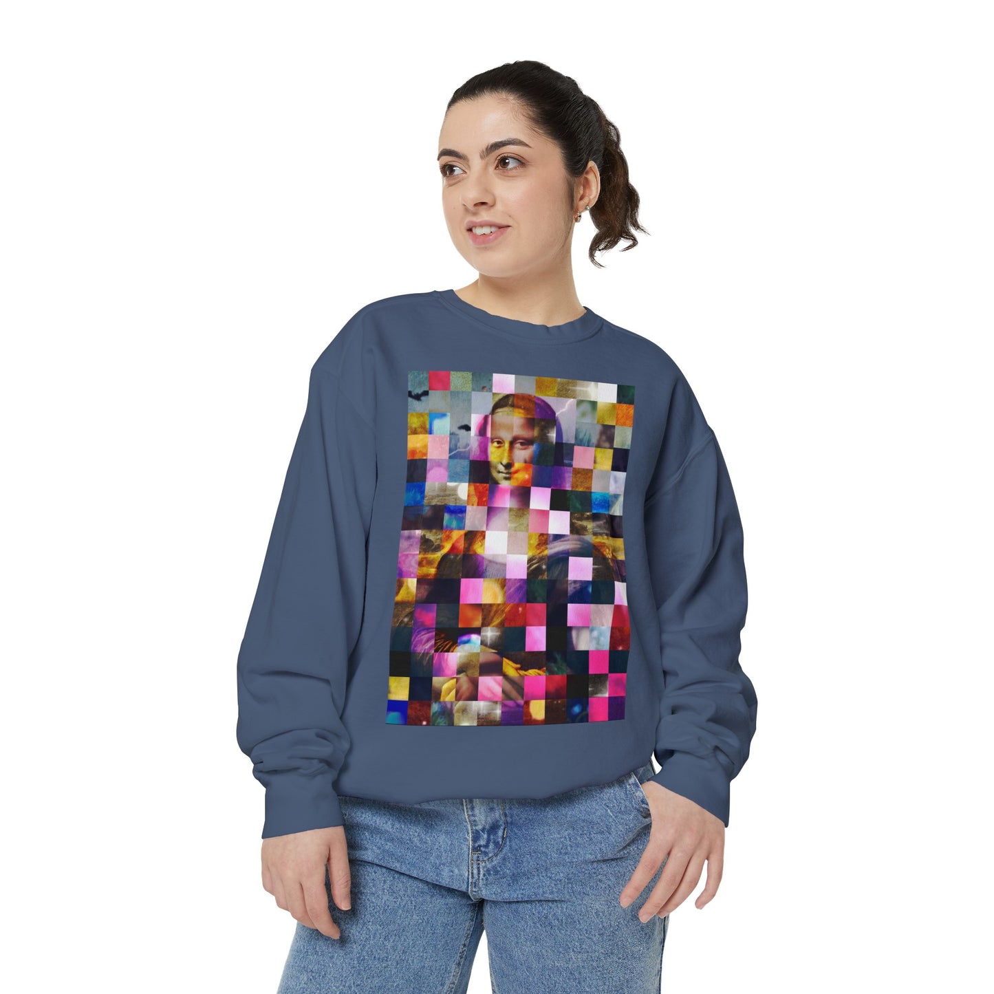 Mona Lisa (In Lights): Luxurious Unisex Garment-Dyed Sweatshirt