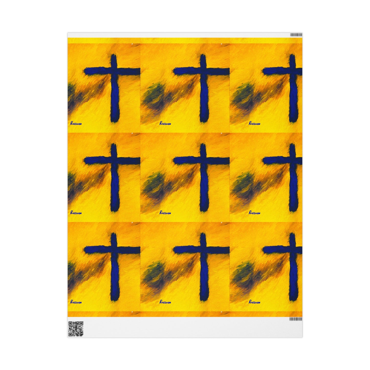 “Blue Falcon - Cross Art Wrapping Paper – Gift Wrap"