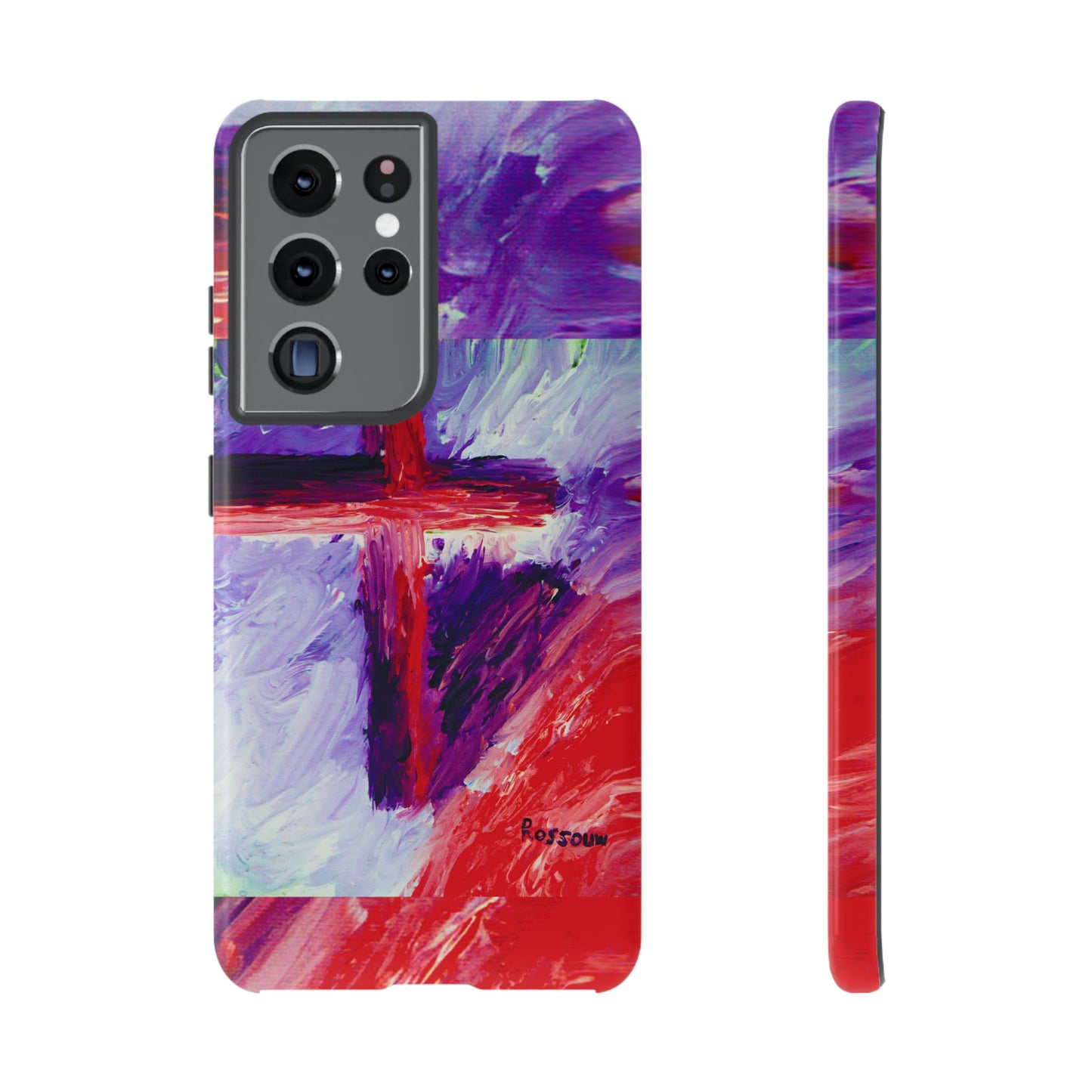 "Candy Skies - Divine Cross Protective Phone Case – Dual Layer Protection"