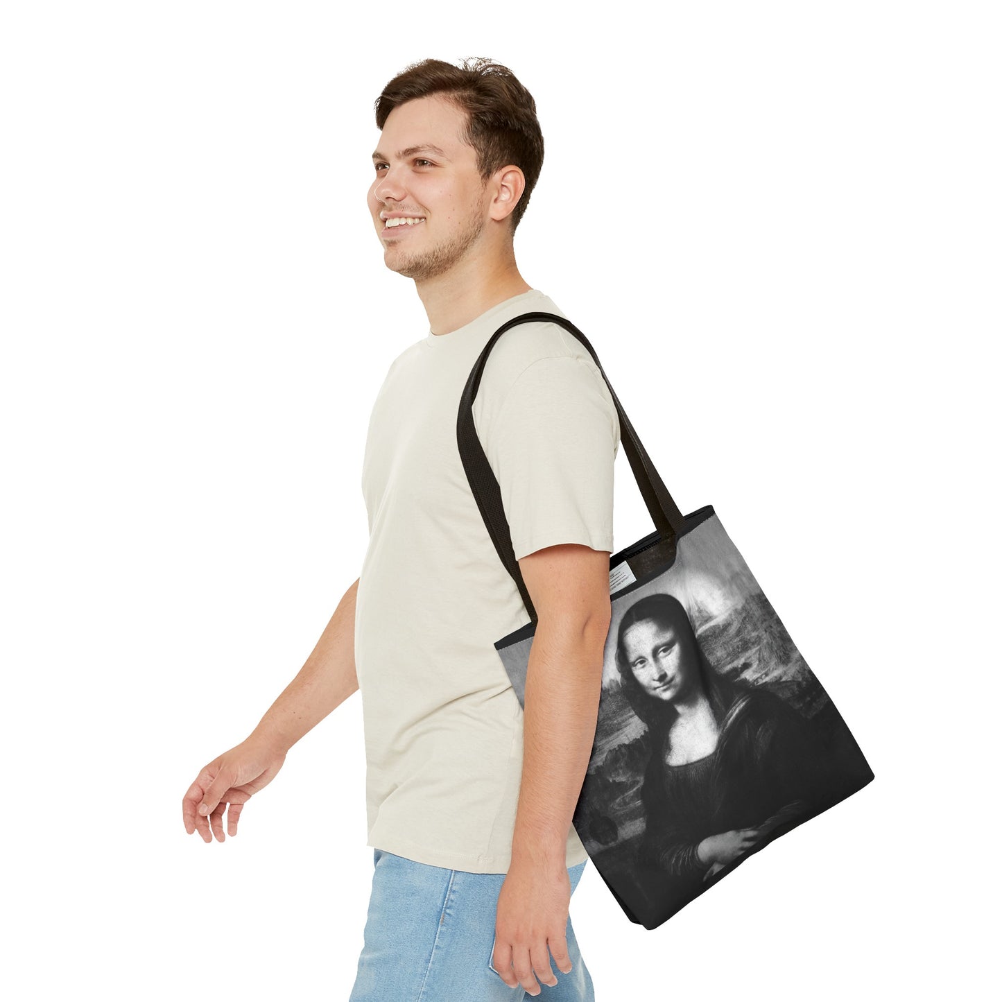 Mona Lisa (B&W) Tote Bags - Designer Fashion Accessory