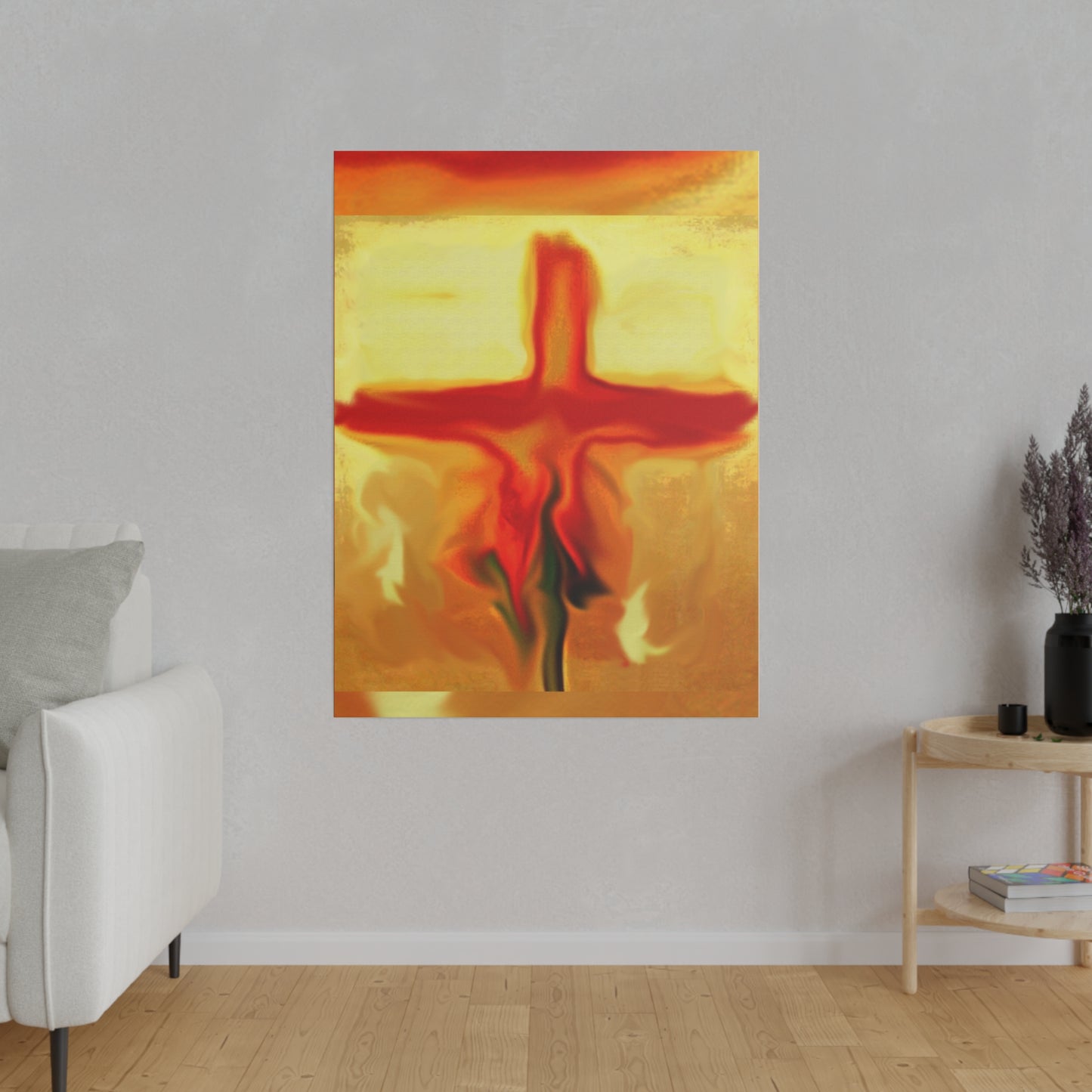 "Rose Petals - Rossouw's Inspirational Cross Art Canvas – Matte Canvas, Stretched, 0.75"