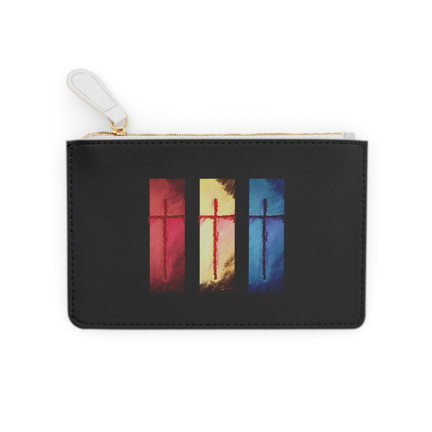 Chic and Compact Mini Clutch Bag: Inspirational Cross Art Design