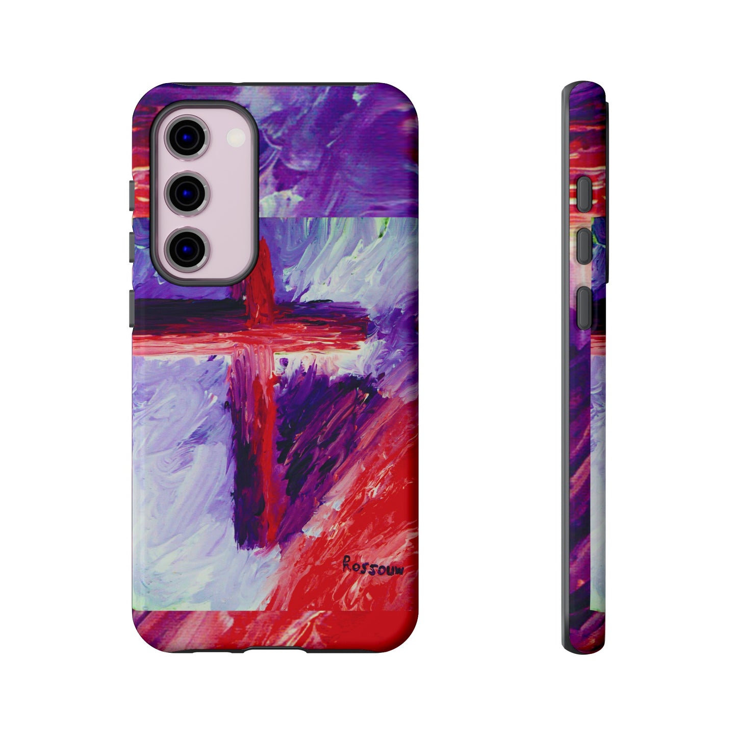 "Candy Skies - Divine Cross Protective Phone Case – Dual Layer Protection"