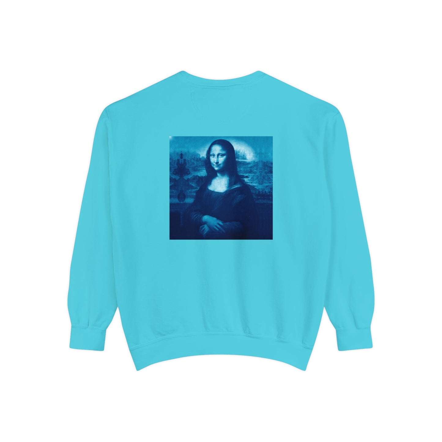 Mona Lisa (blue): Luxurious Unisex Garment-Dyed Sweatshirt