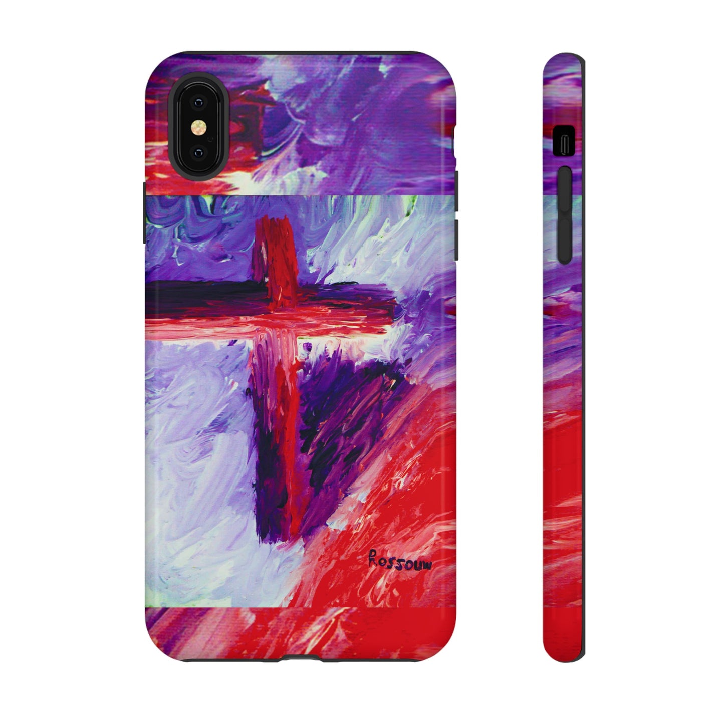 "Candy Skies - Divine Cross Protective Phone Case – Dual Layer Protection"