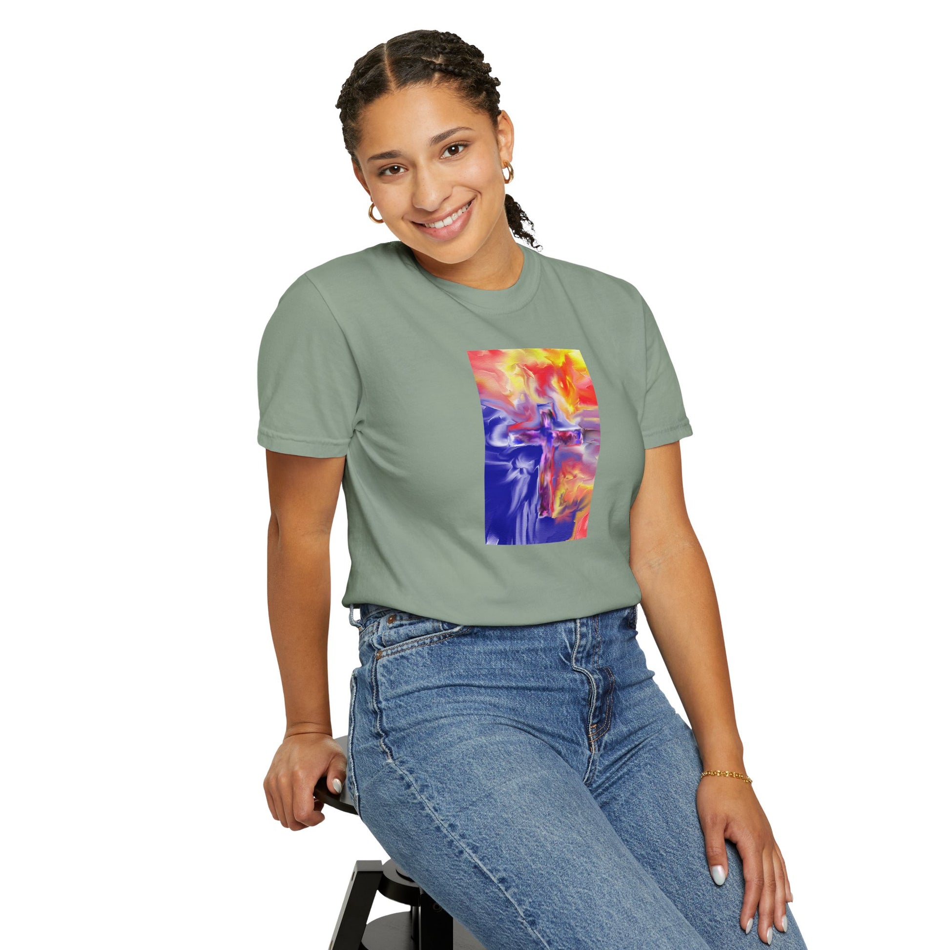 Golden Rainbow - Spiritual Art Unisex Dyed T-Shirt – Comfort Colors