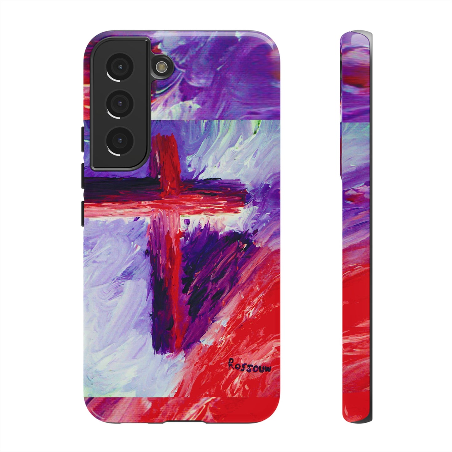 "Candy Skies - Divine Cross Protective Phone Case – Dual Layer Protection"