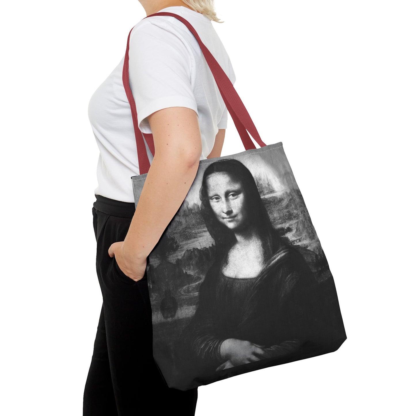 Mona Lisa (B&W) Tote Bags - Designer Fashion Accessory