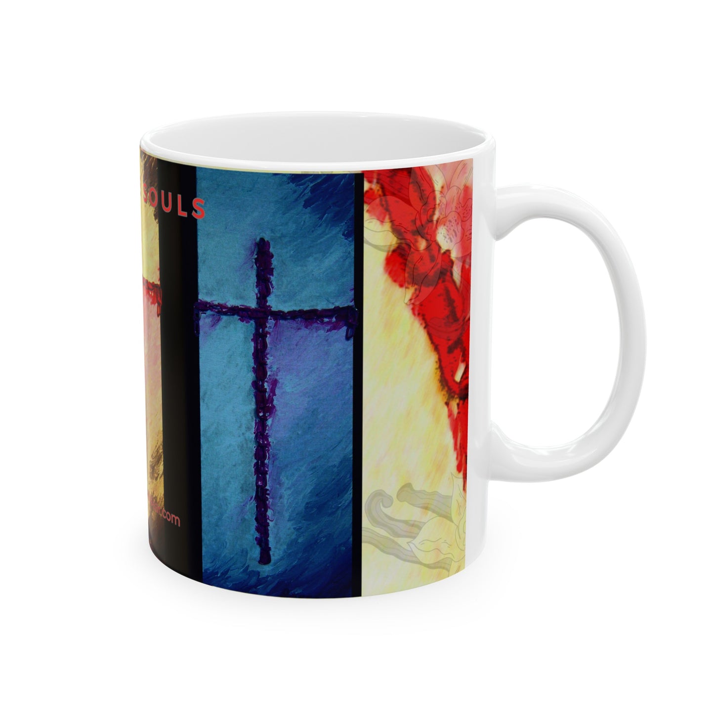 “Three Souls - Inspirational Coffee Mugs – Cross Art (11oz, 15oz)"