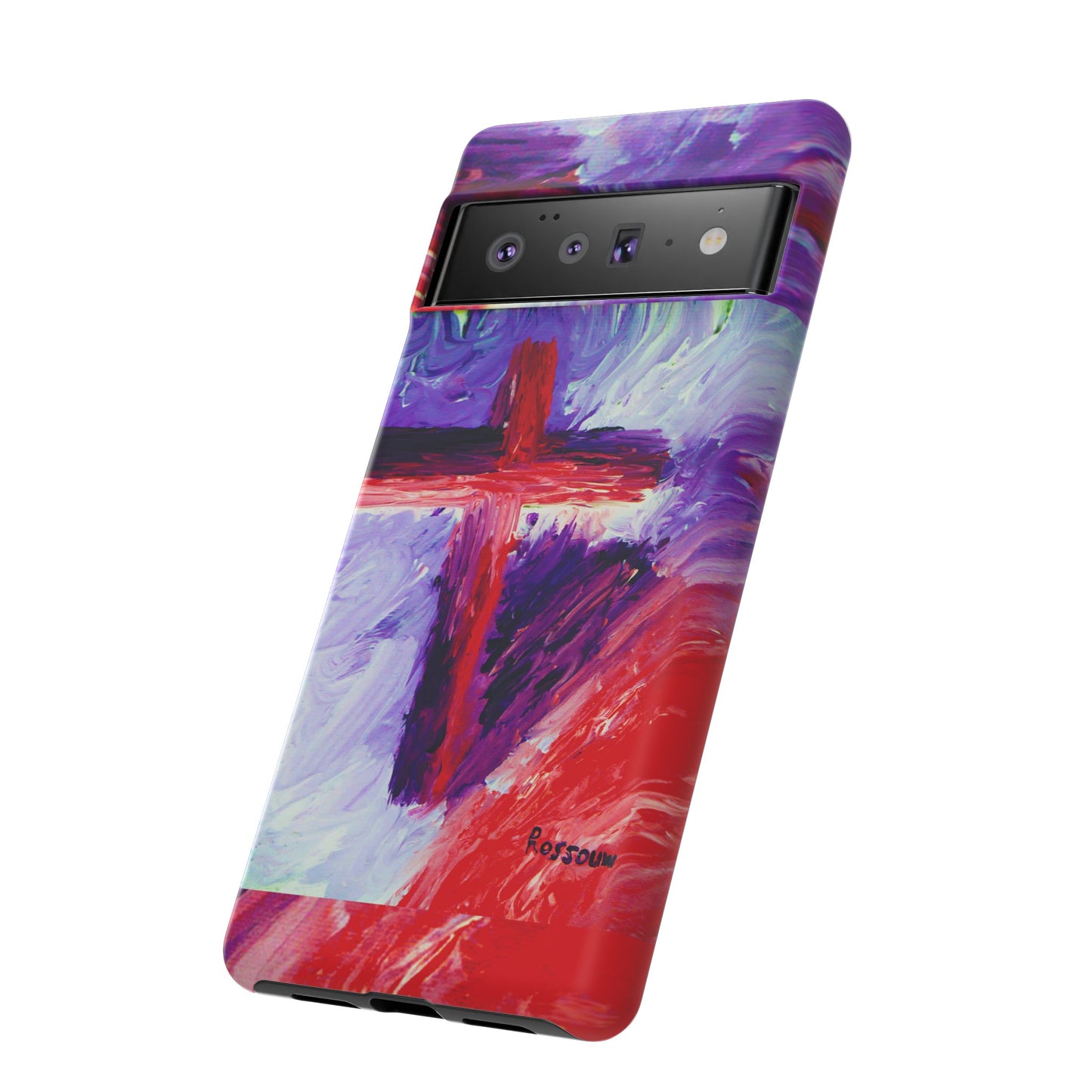 "Candy Skies - Divine Cross Protective Phone Case – Dual Layer Protection"