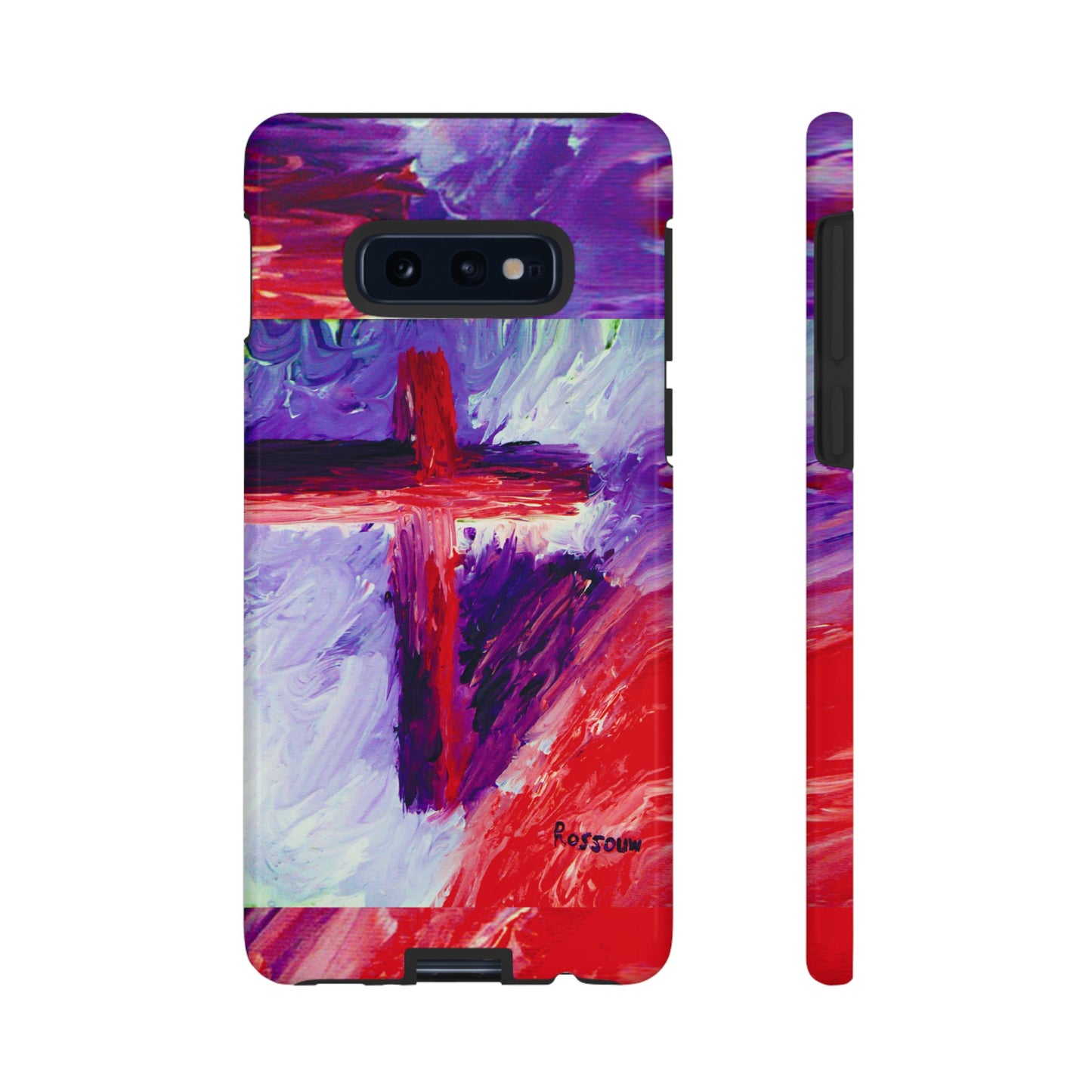 "Candy Skies - Divine Cross Protective Phone Case – Dual Layer Protection"