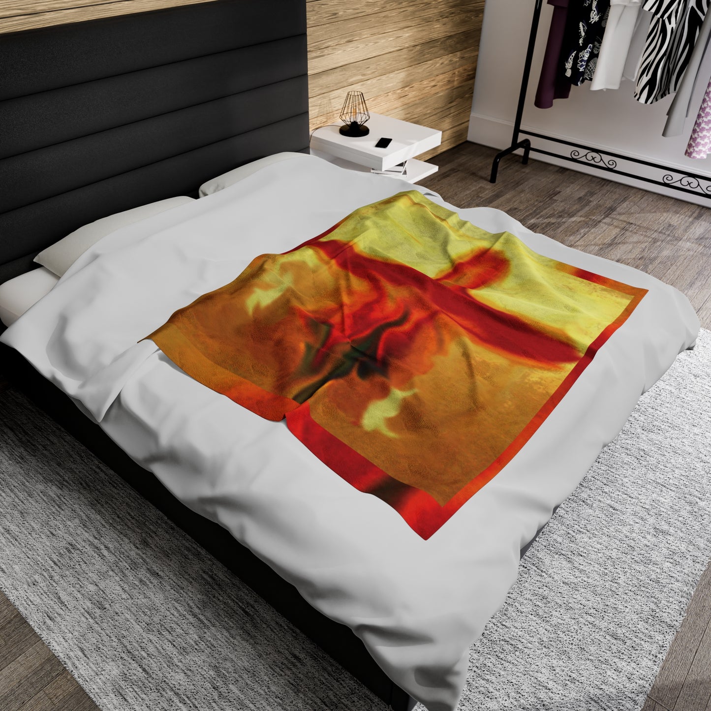 "Rose Petals - Exclusive Rossouw Art Velveteen Blanket – Powerful Cross Painting”