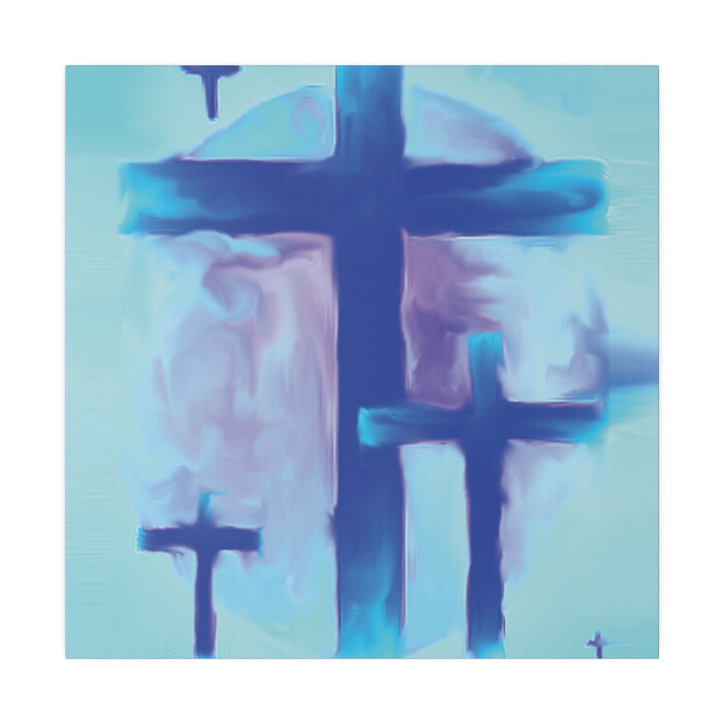 "Powerful Cross Painting - Inspirational Art by Rossouw on Matte Canvas"