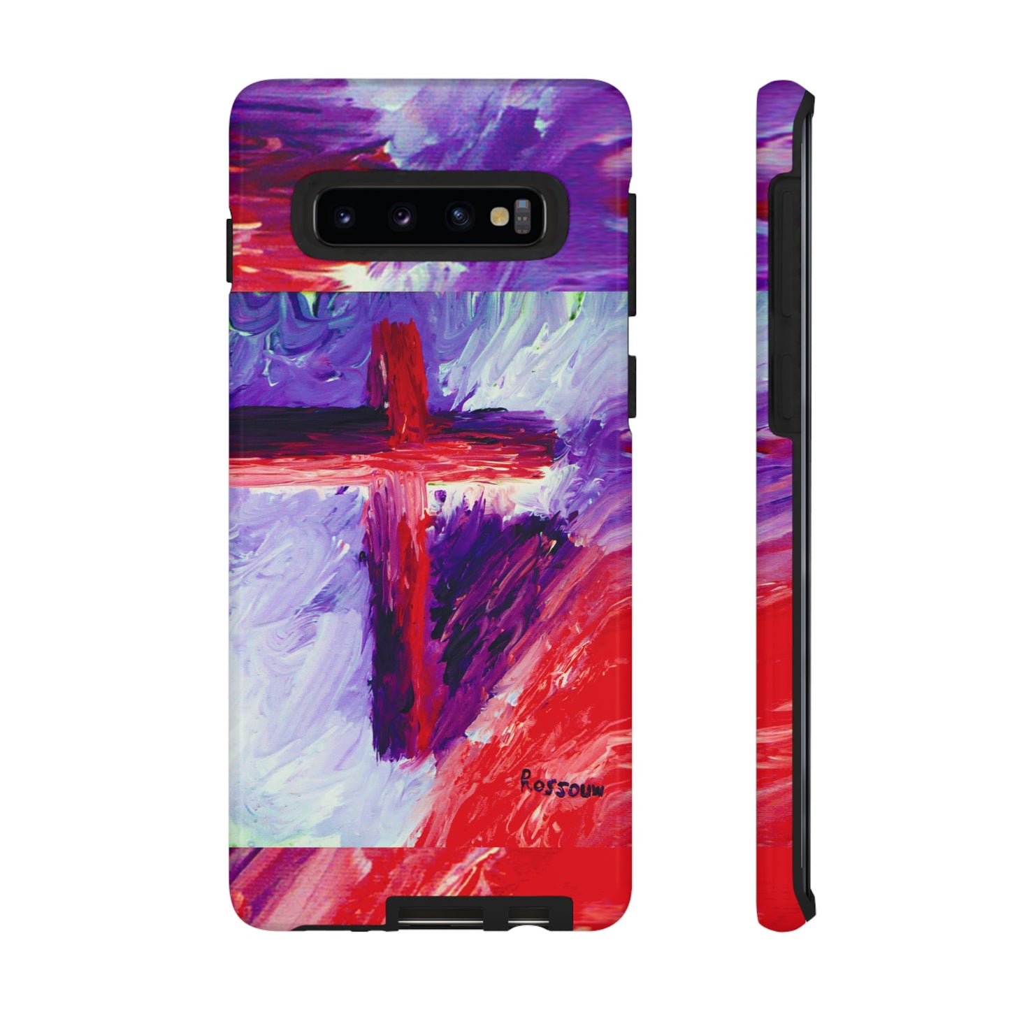 "Candy Skies - Divine Cross Protective Phone Case – Dual Layer Protection"