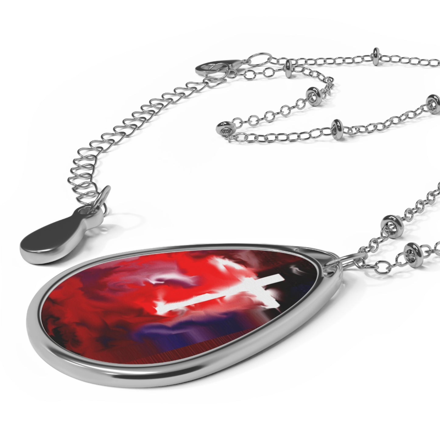 "Above The Light - Inspirational Ellipse Pendant – Spiritual Art Necklace by Rossouw"