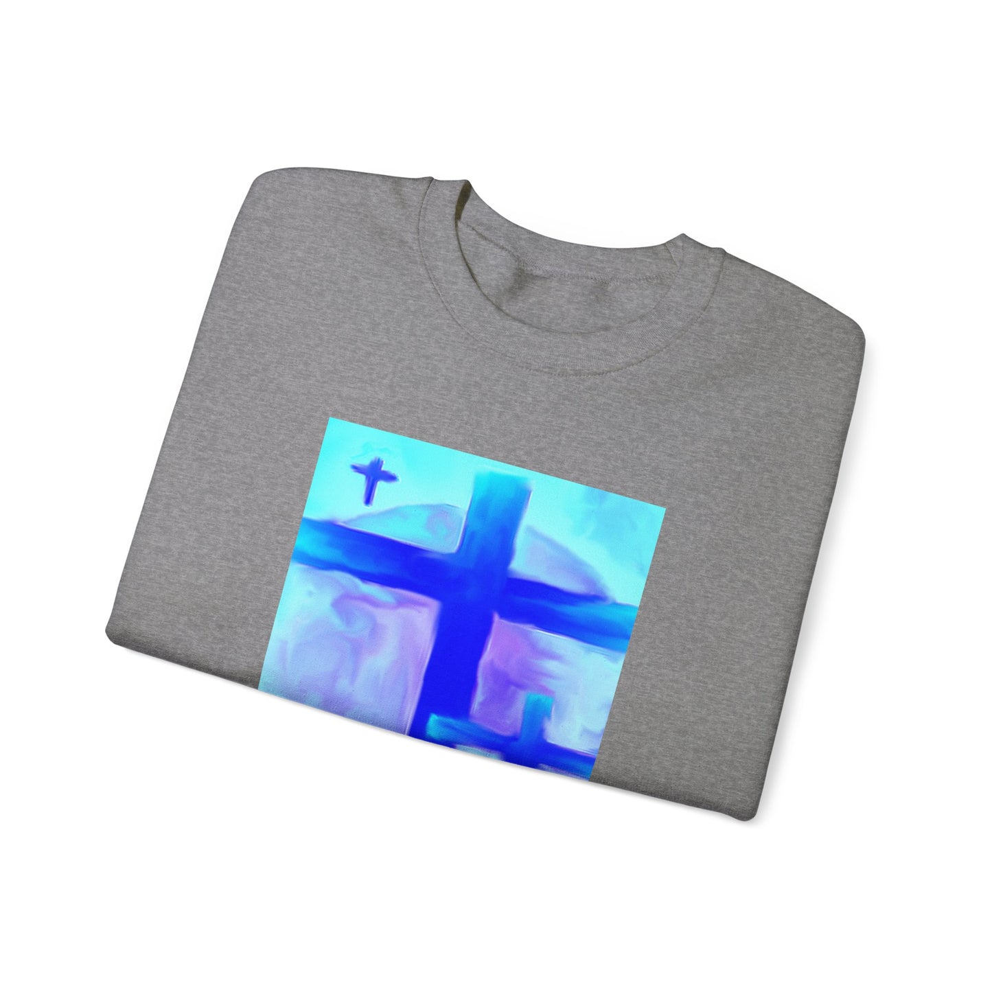 "Dream Visions - Enlightened Spirit Crewneck Sweatshirt – Spiritual Cross Art Painting”