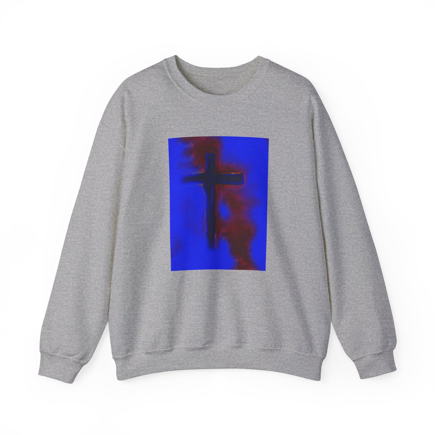 "Rise Up - Enlightened Spirit Crewneck Sweatshirt – Spiritual Cross Painting”