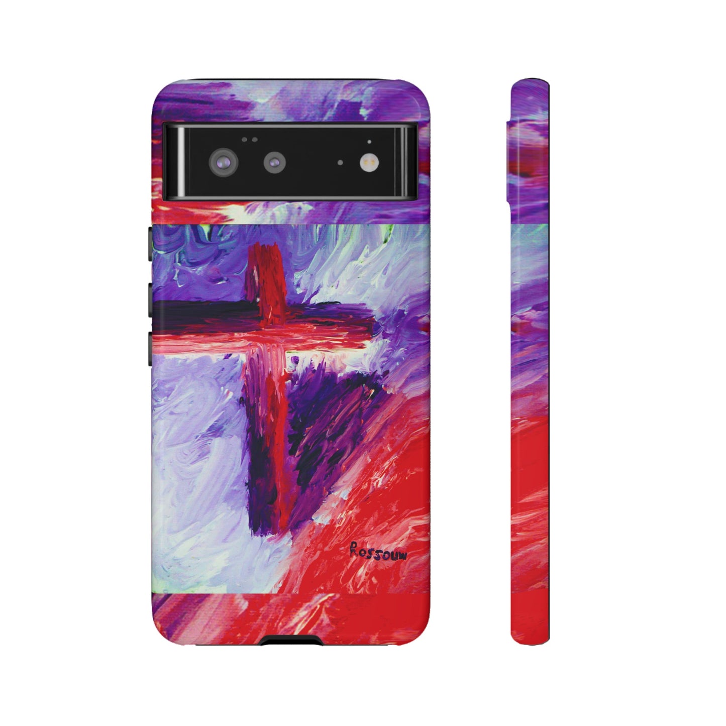 "Candy Skies - Divine Cross Protective Phone Case – Dual Layer Protection"