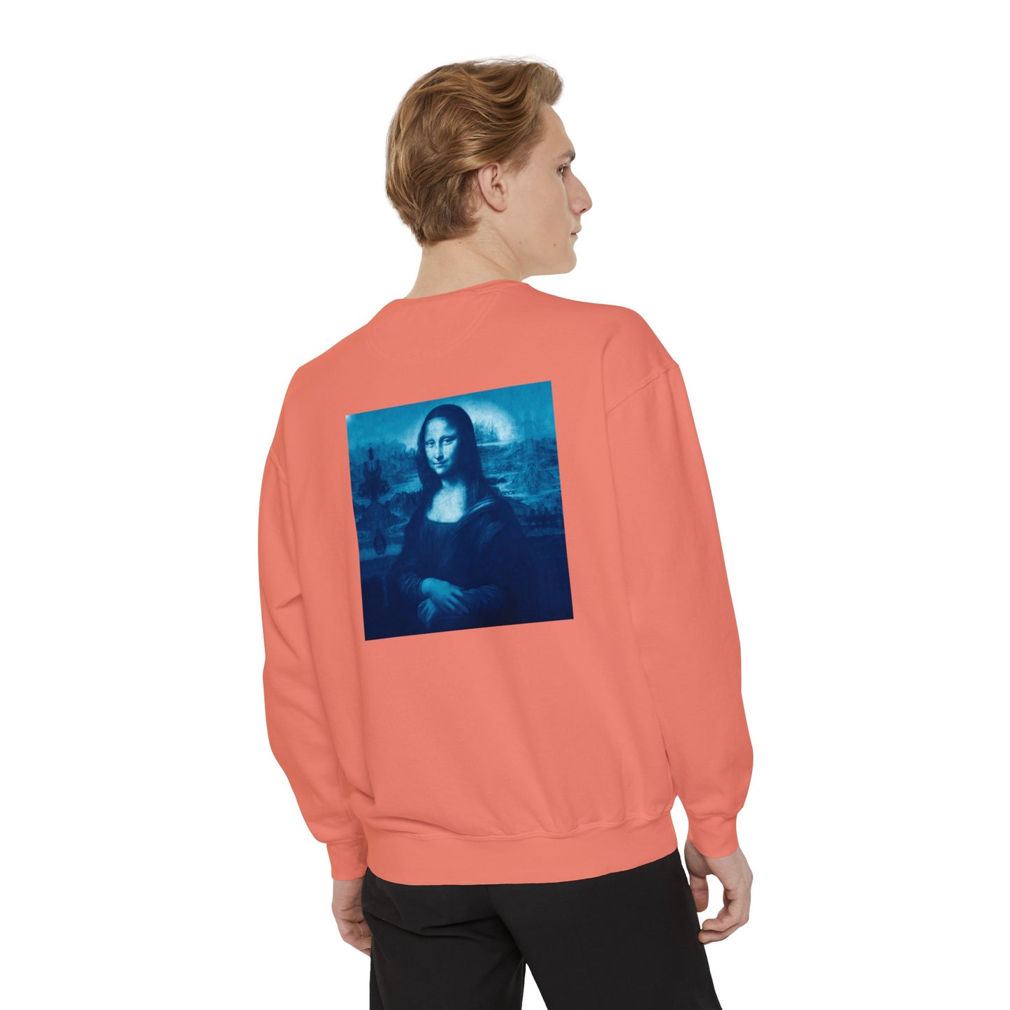 Mona Lisa (blue): Luxurious Unisex Garment-Dyed Sweatshirt