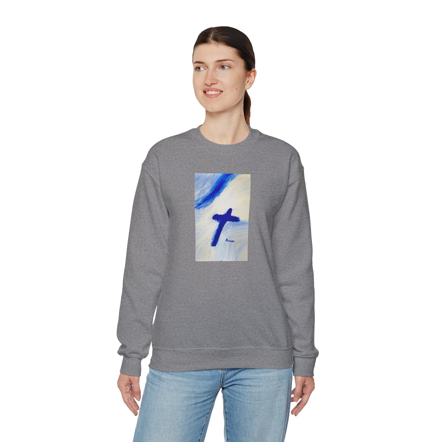 "Songbird - Enlightened Spirit Crewneck Sweatshirt – Cross Painting”