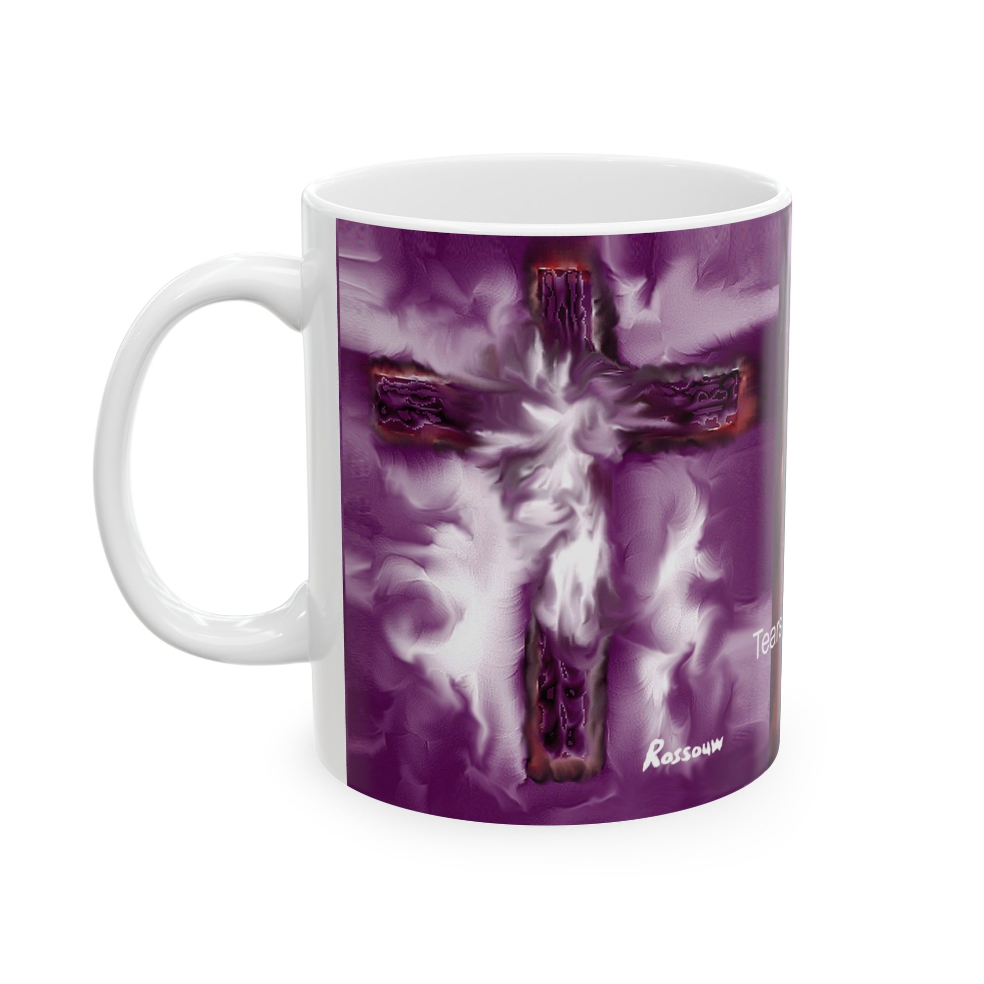 Tears Of An Angel - Inspirational Cross Art Ceramic Mugs – Start Your Day Right