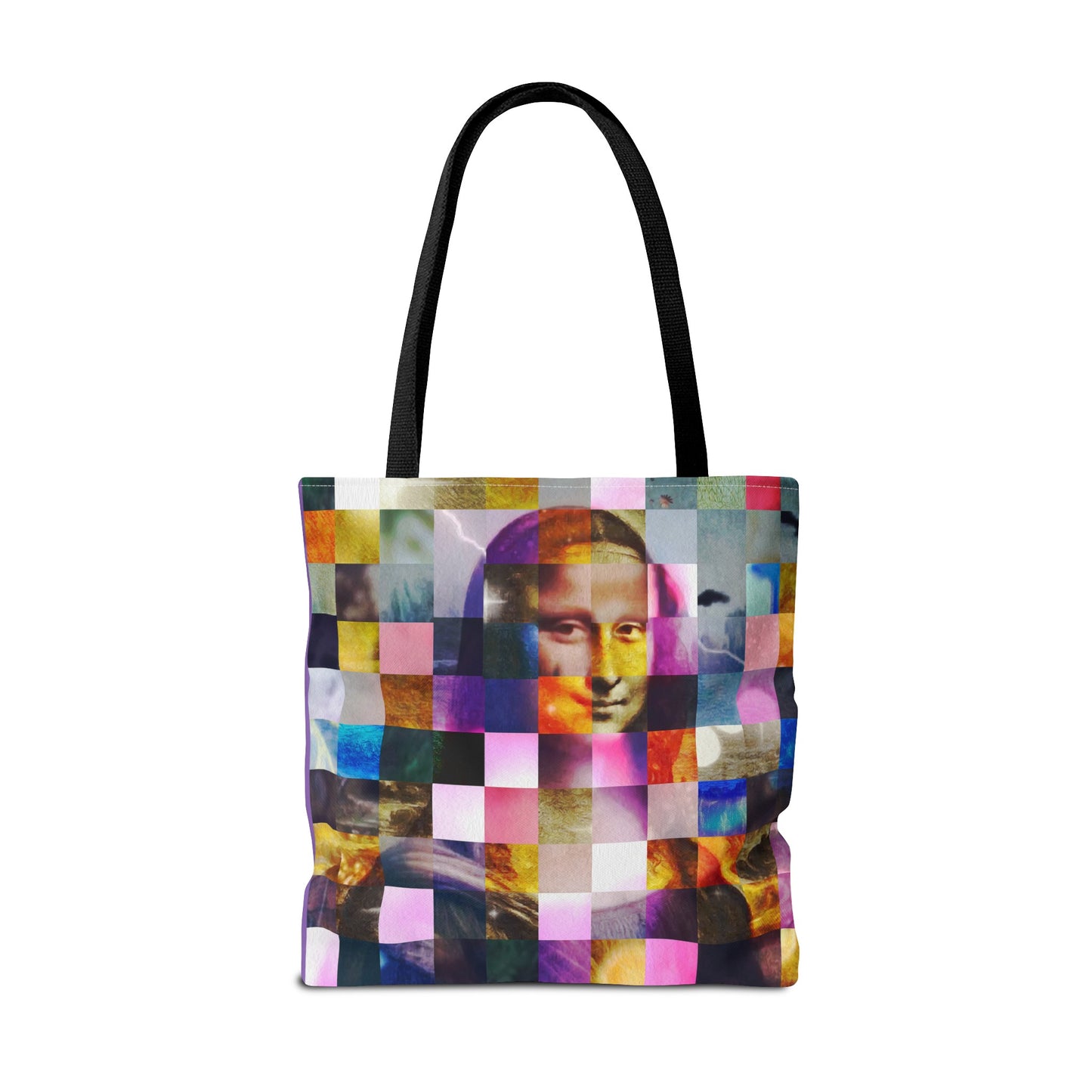 Mona Lisa (In Lights) Tote Bags - Vibrant Designer Fashion with Iconic Artistry