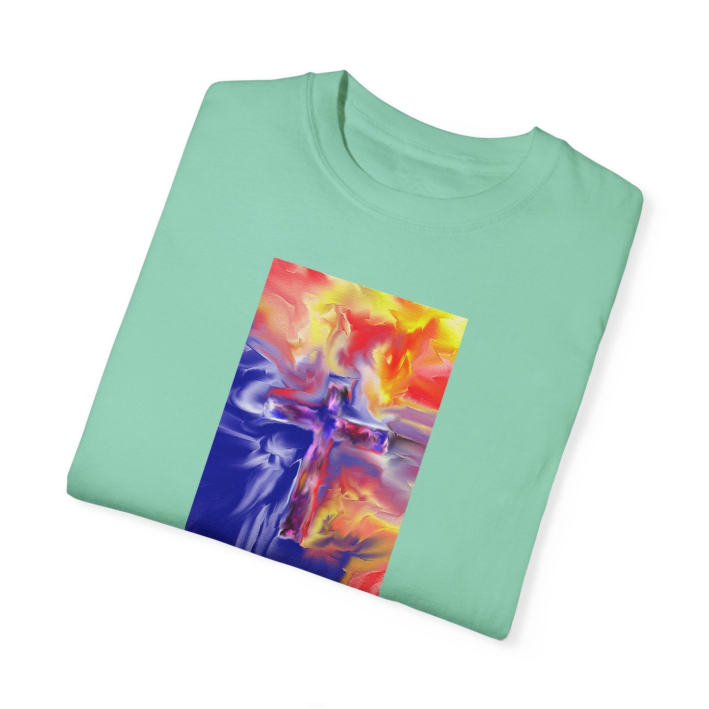 “Golden Rainbow - Spiritual Art Unisex Dyed T-Shirt – Comfort Colors 1717"